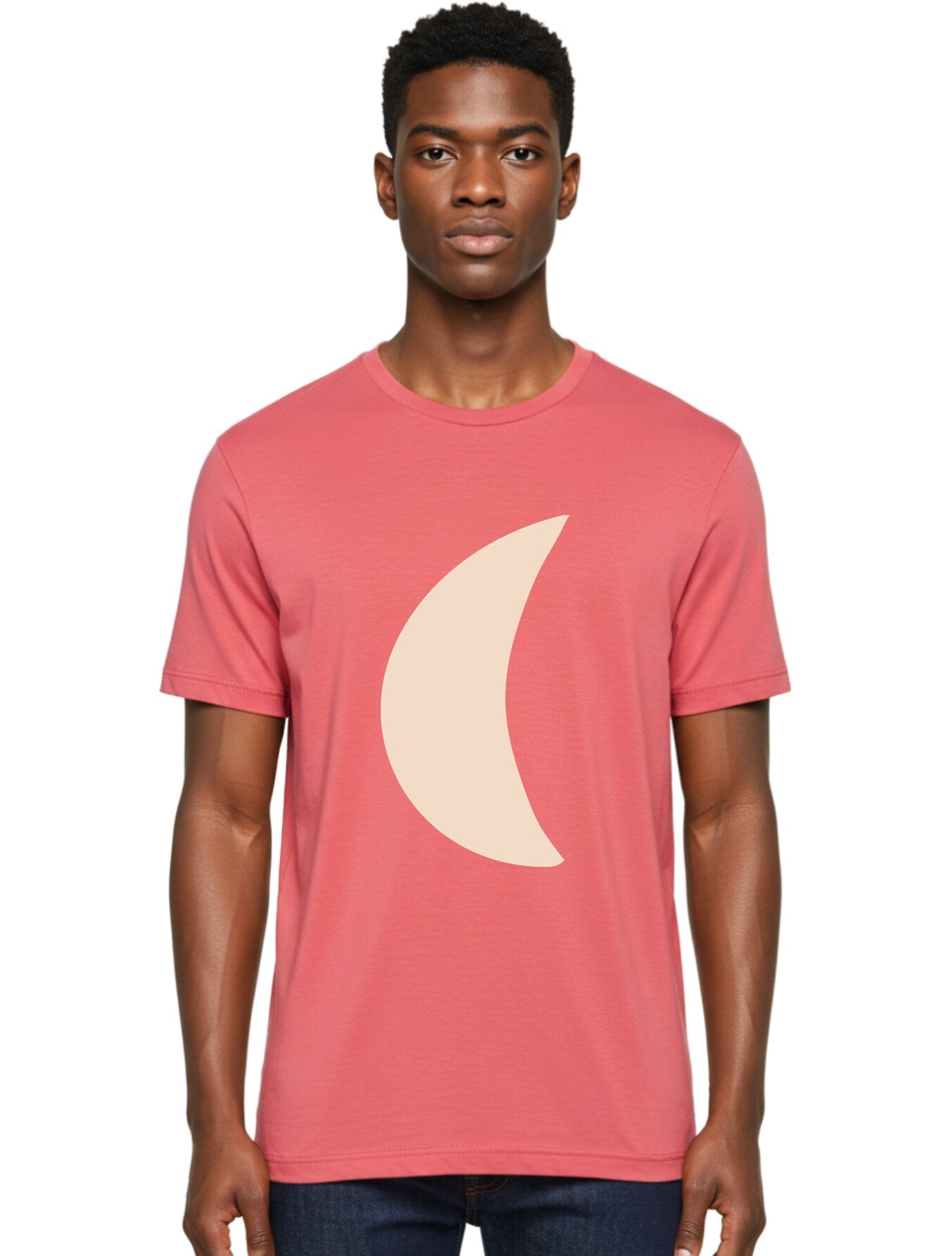 Moon Men'S Graphic Tee, 100% Cotton, Comfortable Casual Summer Wear, Machine Washable, Crescent Moon, Moon Shape, Minimalist Design, Simple Art, Lunar Symbol, Celestial Body, Abstract Illustration Aae032 16