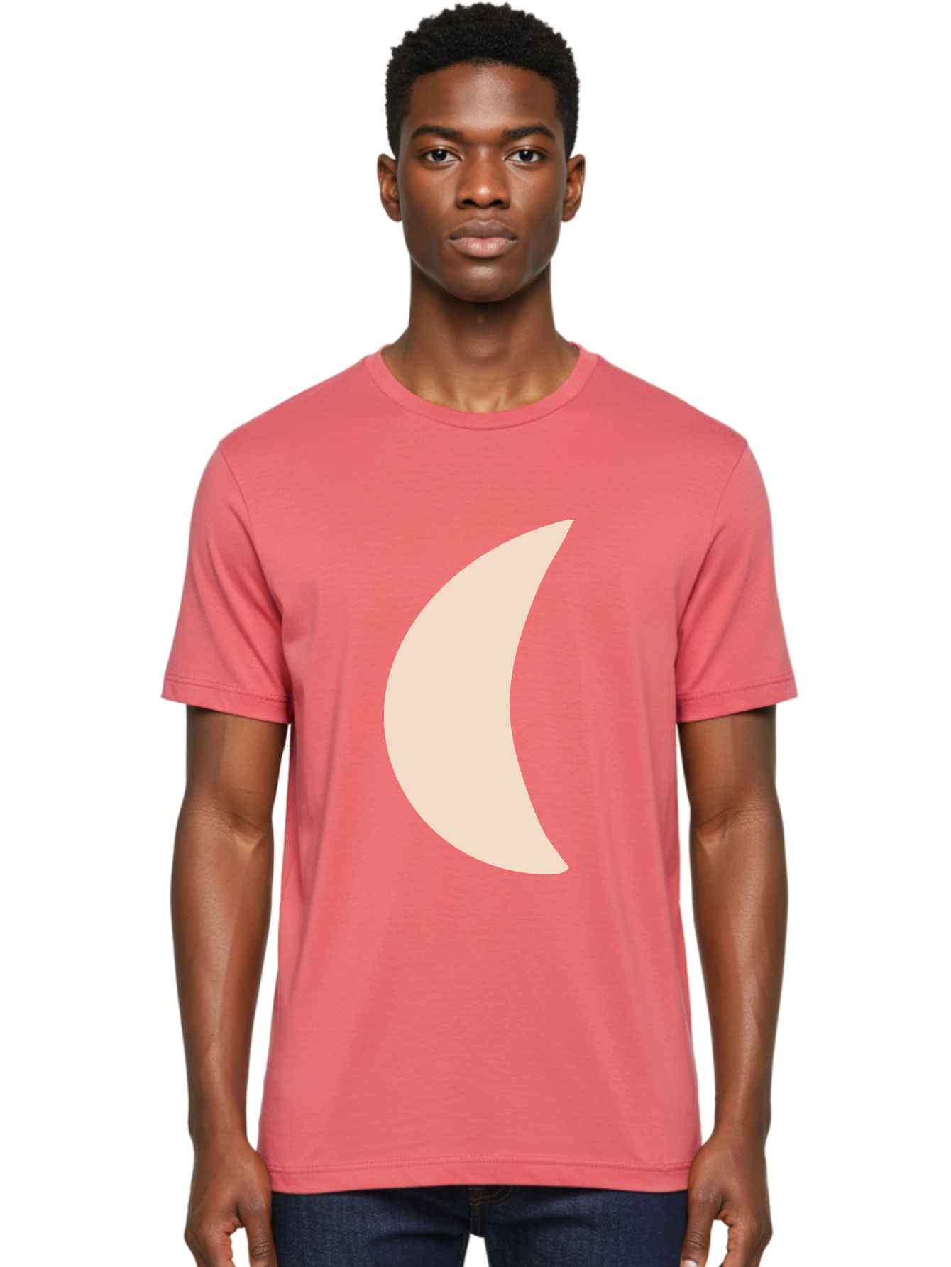 Moon Men'S Graphic Tee, 100% Cotton, Comfortable Casual Summer Wear, Machine Washable, Crescent Moon, Moon Shape, Minimalist Design, Simple Art, Lunar Symbol, Celestial Body, Abstract Illustration Aae032 26