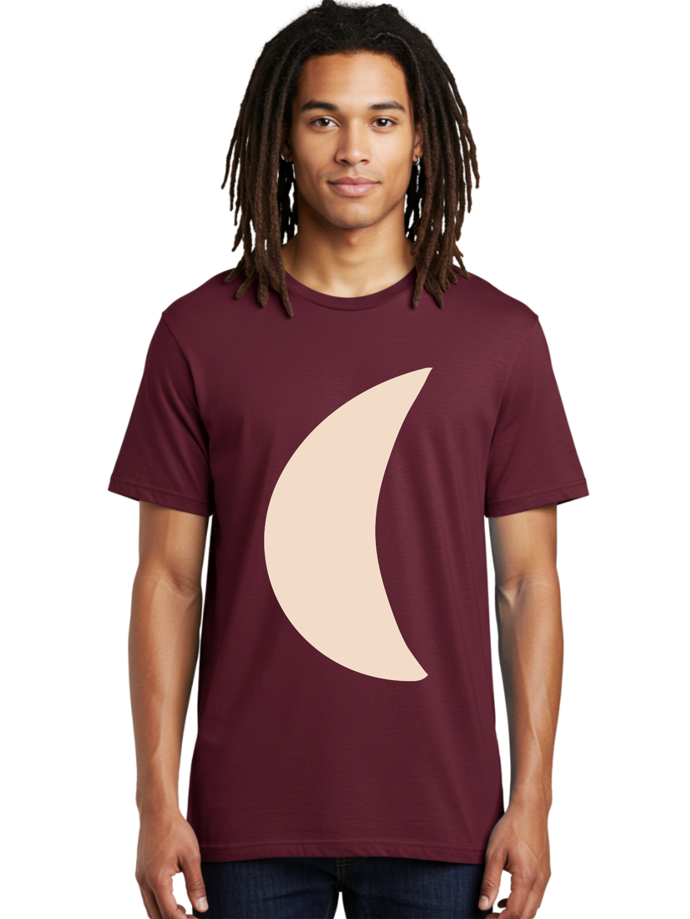 Moon Men'S Graphic Tee, 100% Cotton, Comfortable Casual Summer Wear, Machine Washable, Crescent Moon, Moon Shape, Minimalist Design, Simple Art, Lunar Symbol, Celestial Body, Abstract Illustration Aae032 4