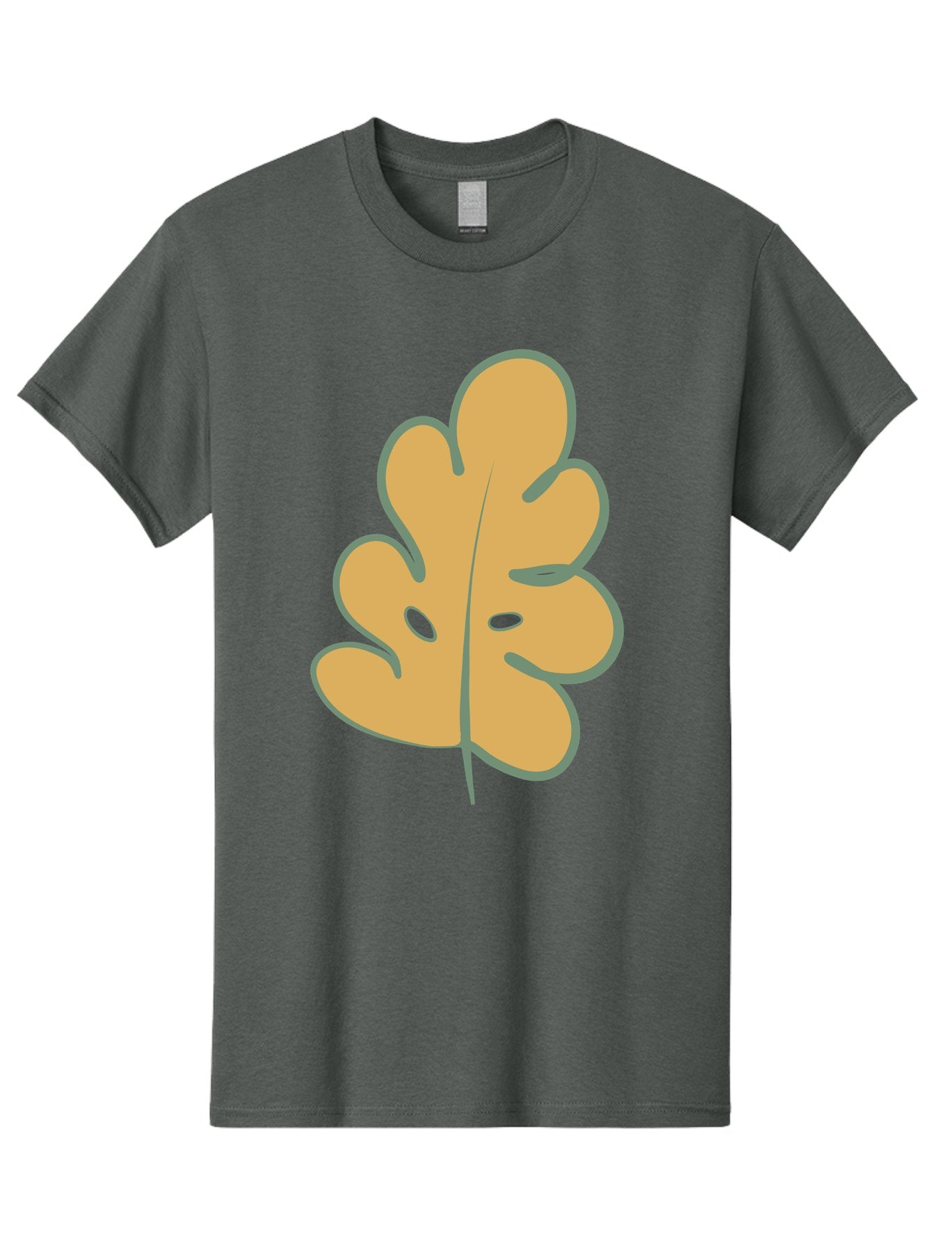 Oak-Leaf Men'S Graphic Tee, 100% Cotton, Comfortable Casual Summer Wear, Machine Washable, Oak Leaf, Cartoon Leaf, Autumn Foliage, Fall Colors, Nature Illustration, Simple Graphic, Leaf Design, Orange Leaf Aae034 12