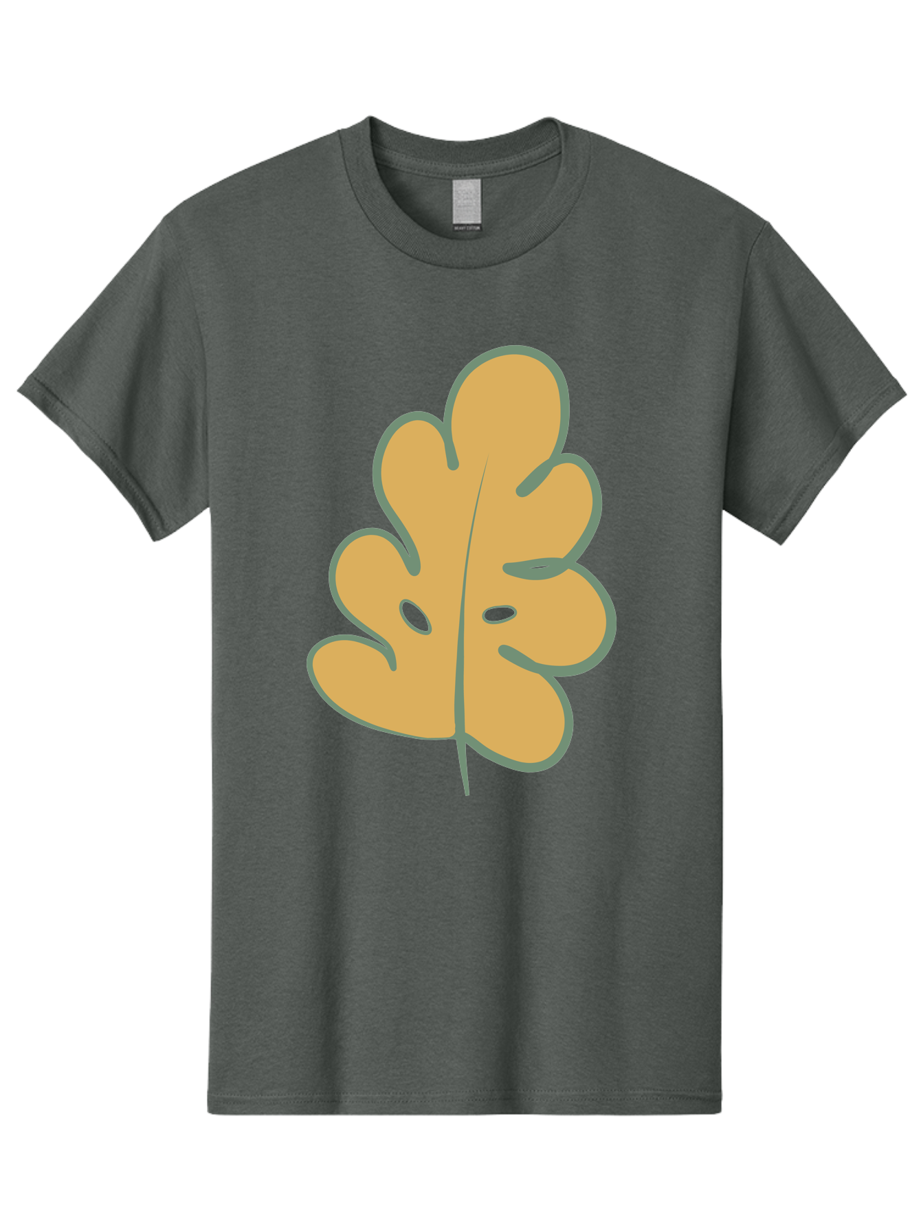 Oak-Leaf Men'S Graphic Tee, 100% Cotton, Comfortable Casual Summer Wear, Machine Washable, Oak Leaf, Cartoon Leaf, Autumn Foliage, Fall Colors, Nature Illustration, Simple Graphic, Leaf Design, Orange Leaf Aae034 5