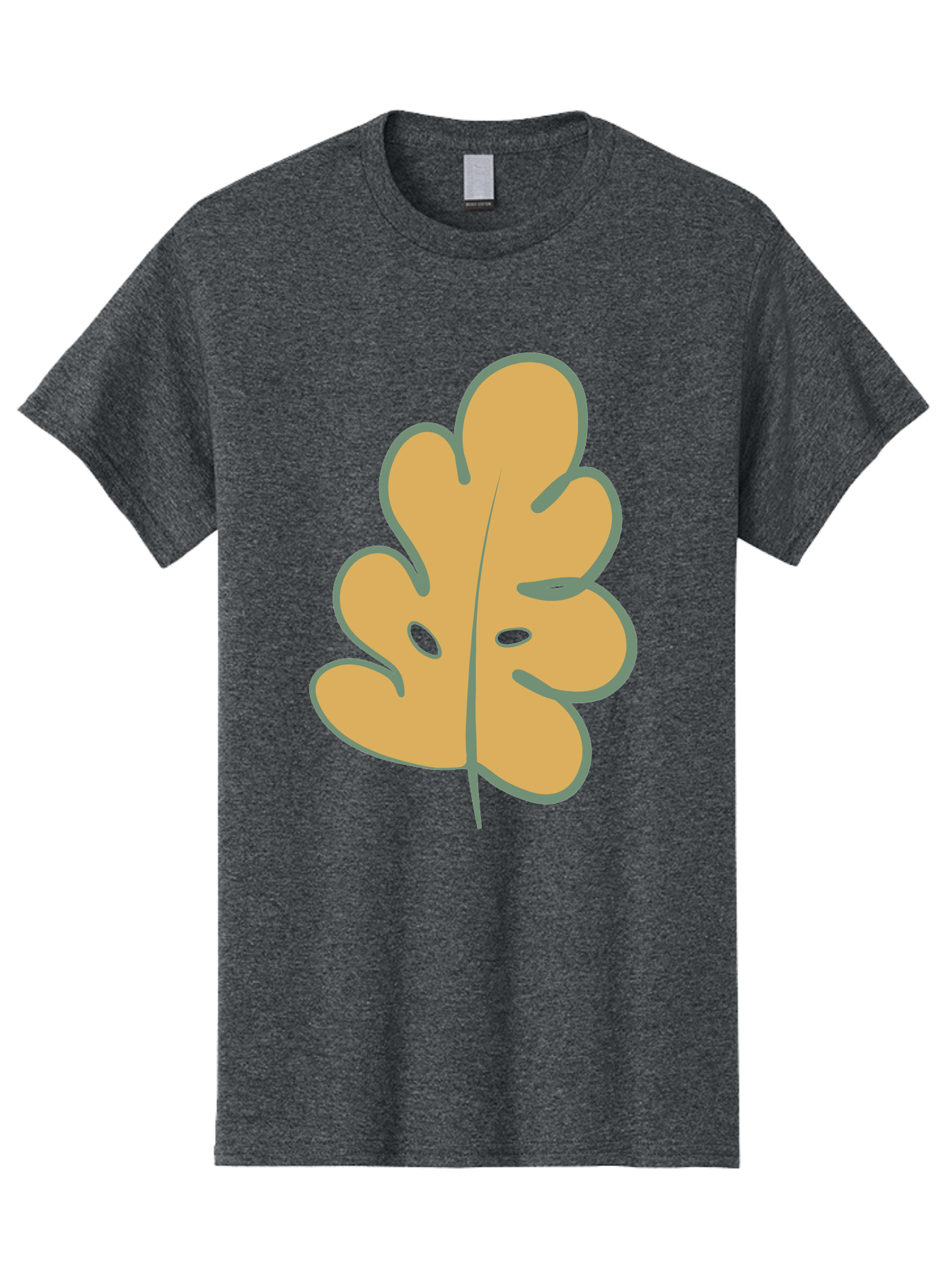 Oak-Leaf Men'S Graphic Tee, 100% Cotton, Comfortable Casual Summer Wear, Machine Washable, Oak Leaf, Cartoon Leaf, Autumn Foliage, Fall Colors, Nature Illustration, Simple Graphic, Leaf Design, Orange Leaf Aae034 25