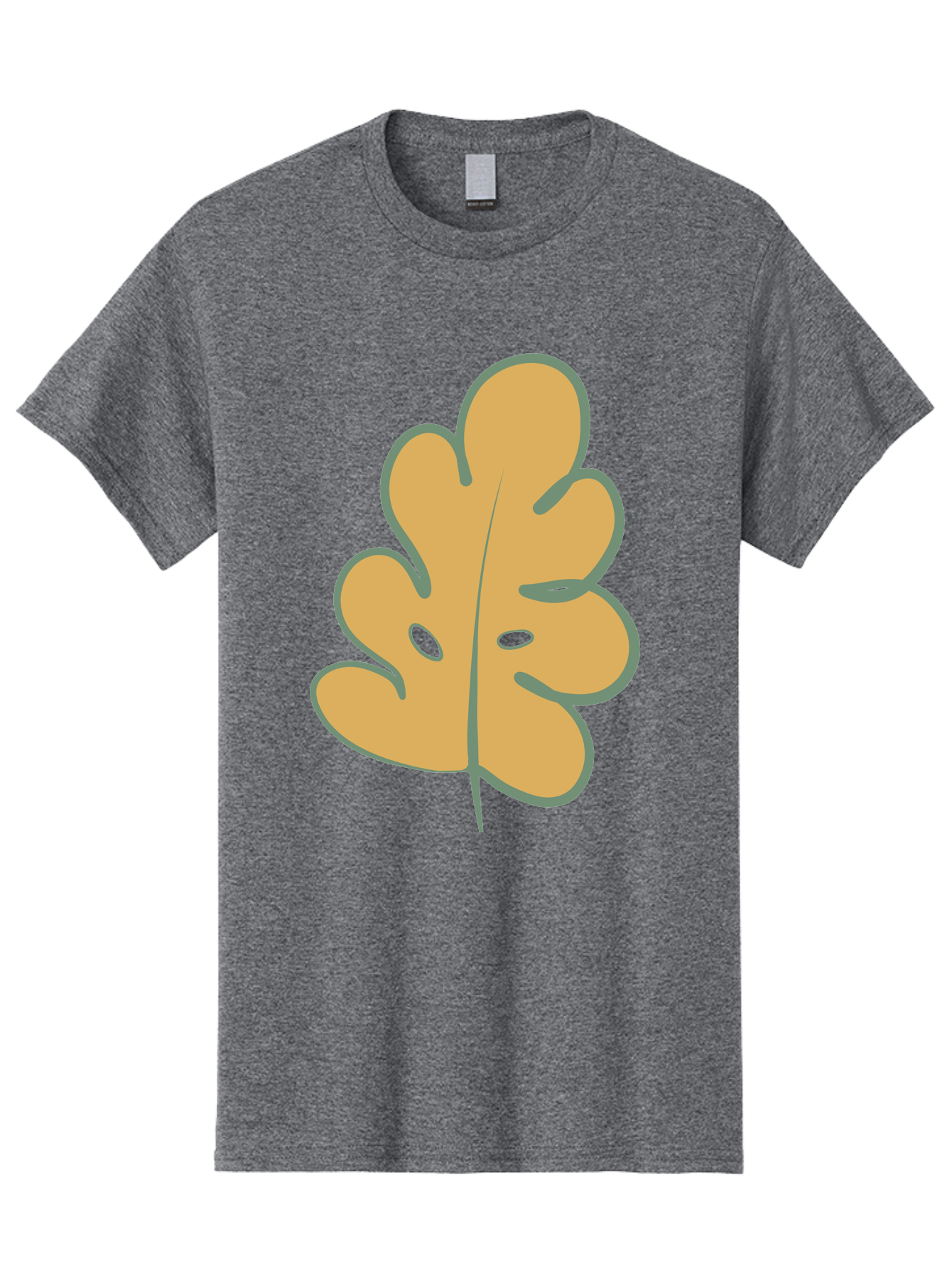 Oak-Leaf Men'S Graphic Tee, 100% Cotton, Comfortable Casual Summer Wear, Machine Washable, Oak Leaf, Cartoon Leaf, Autumn Foliage, Fall Colors, Nature Illustration, Simple Graphic, Leaf Design, Orange Leaf Aae034 17