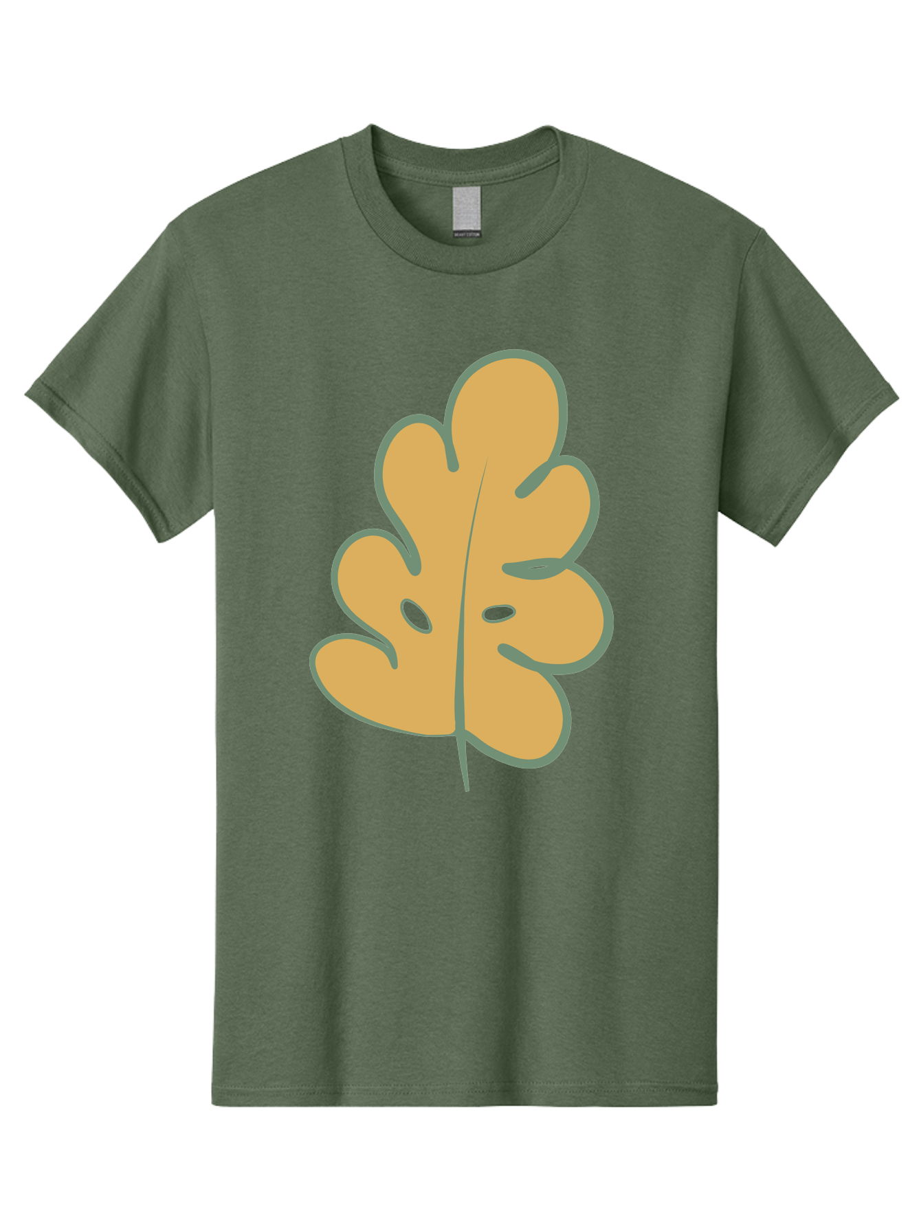 Oak-Leaf Men'S Graphic Tee, 100% Cotton, Comfortable Casual Summer Wear, Machine Washable, Oak Leaf, Cartoon Leaf, Autumn Foliage, Fall Colors, Nature Illustration, Simple Graphic, Leaf Design, Orange Leaf Aae034 19