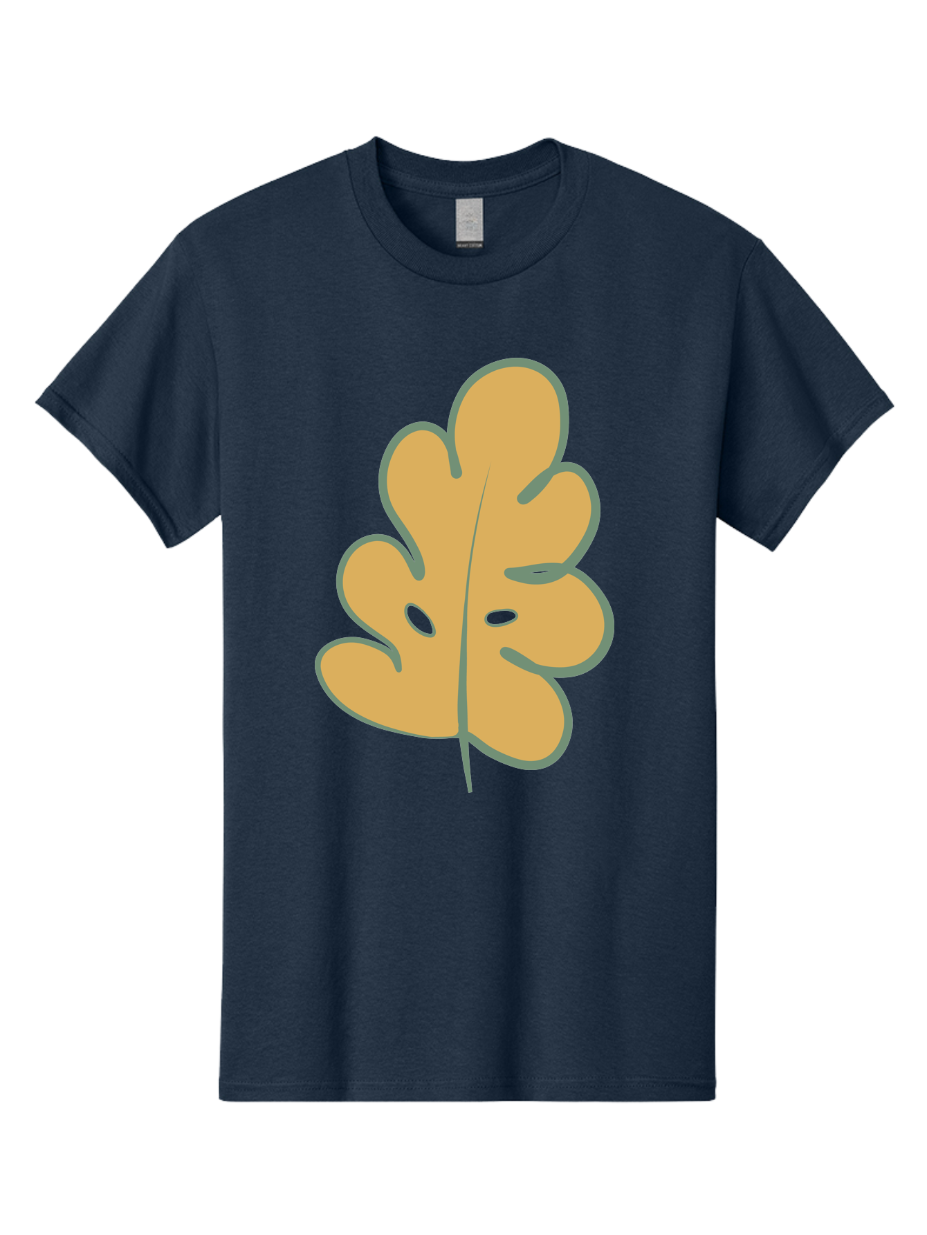 Oak-Leaf Men'S Graphic Tee, 100% Cotton, Comfortable Casual Summer Wear, Machine Washable, Oak Leaf, Cartoon Leaf, Autumn Foliage, Fall Colors, Nature Illustration, Simple Graphic, Leaf Design, Orange Leaf Aae034 13