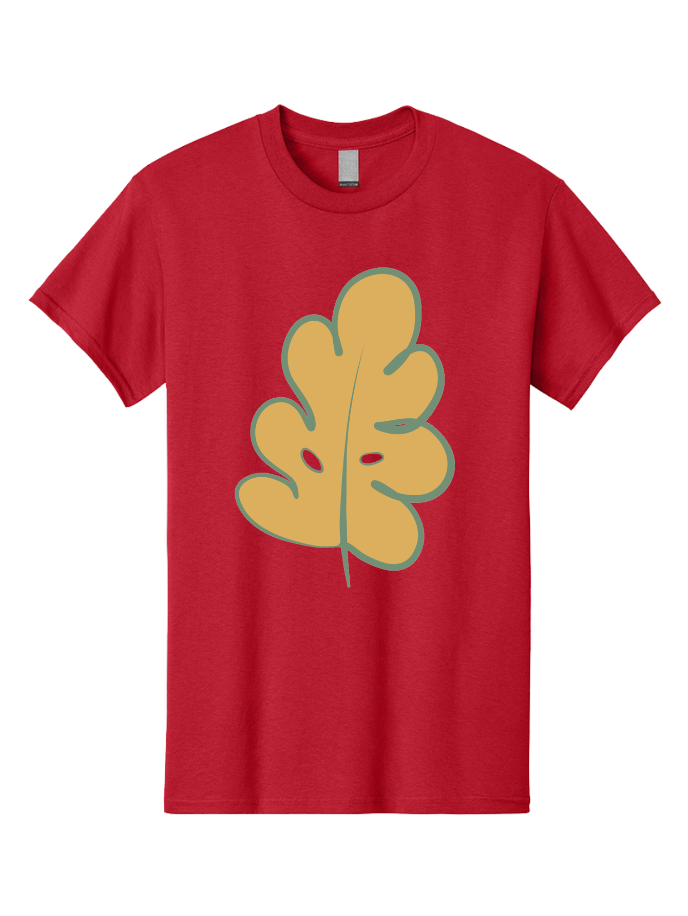 Oak-Leaf Men'S Graphic Tee, 100% Cotton, Comfortable Casual Summer Wear, Machine Washable, Oak Leaf, Cartoon Leaf, Autumn Foliage, Fall Colors, Nature Illustration, Simple Graphic, Leaf Design, Orange Leaf Aae034 21