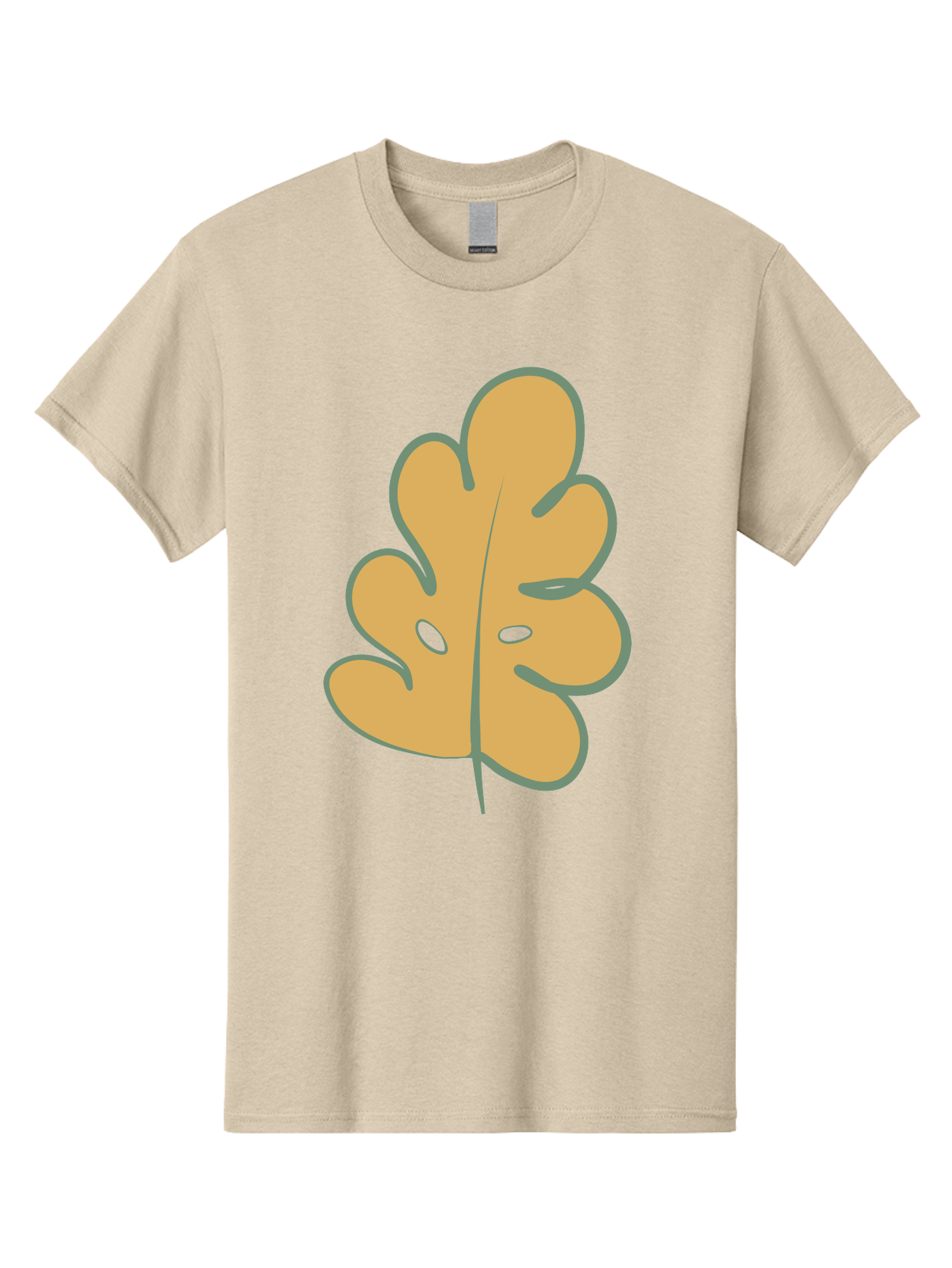 Oak-Leaf Men'S Graphic Tee, 100% Cotton, Comfortable Casual Summer Wear, Machine Washable, Oak Leaf, Cartoon Leaf, Autumn Foliage, Fall Colors, Nature Illustration, Simple Graphic, Leaf Design, Orange Leaf Aae034 11