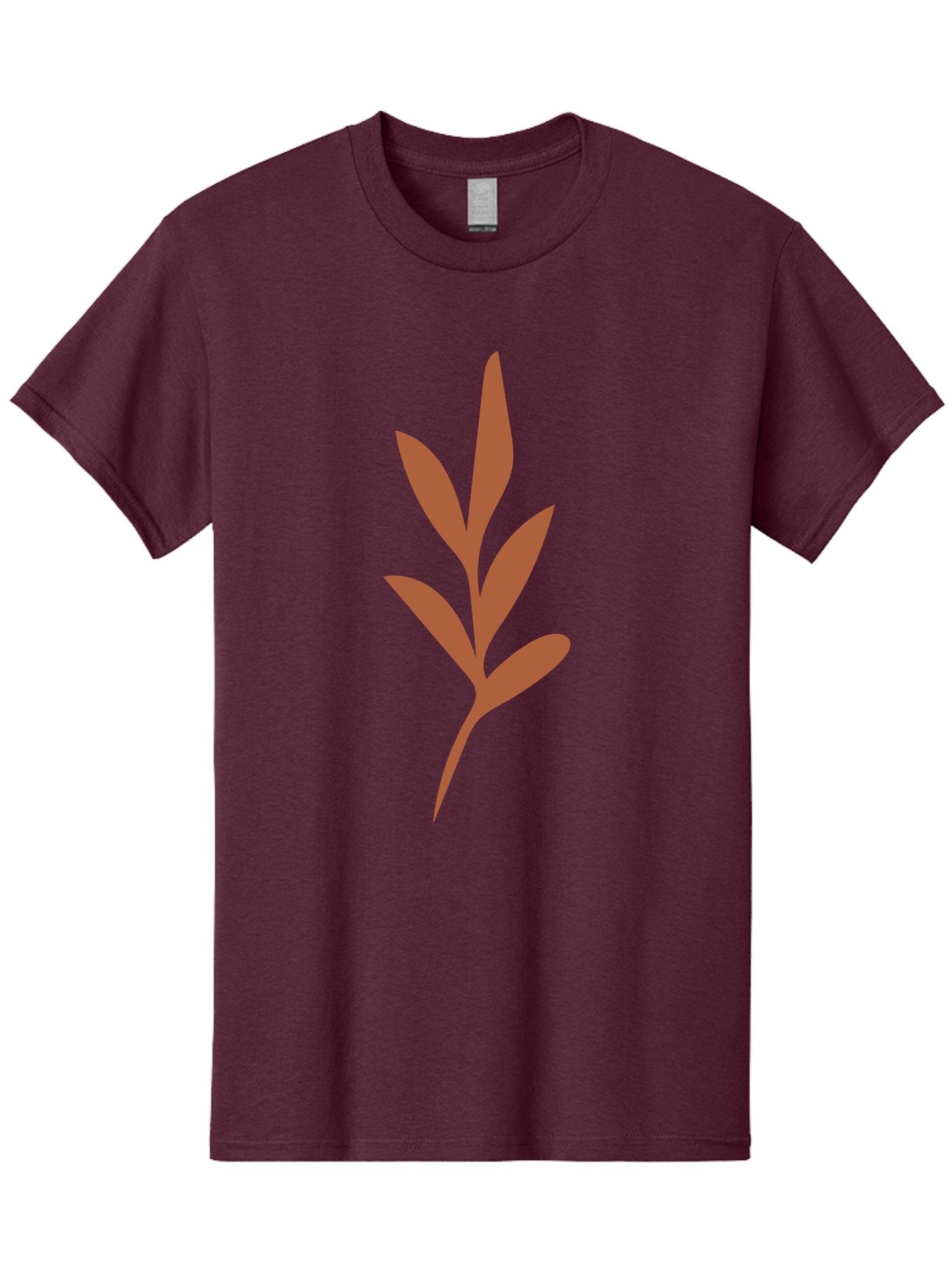 Olive-Branch Men'S Graphic Tee, 100% Cotton, Comfortable Casual Summer Wear, Machine Washable, Red Leaves, Leafy Branch, Minimalist Design, Simple Graphics, Red Foliage, Leaf Silhouette, Natural Elements, Graphic Art Aae035 11