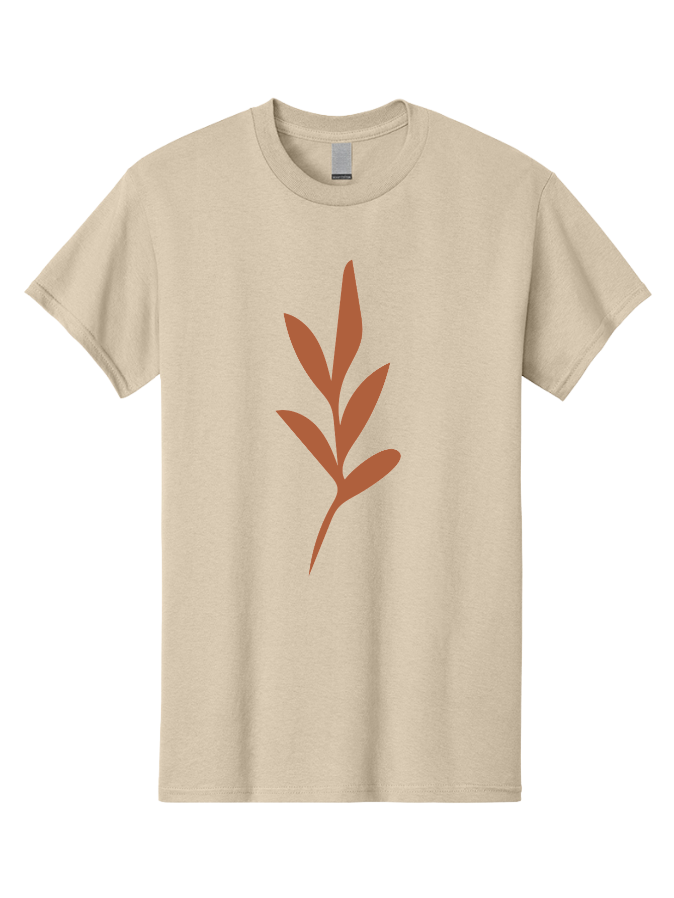 Olive-Branch Men'S Graphic Tee, 100% Cotton, Comfortable Casual Summer Wear, Machine Washable, Red Leaves, Leafy Branch, Minimalist Design, Simple Graphics, Red Foliage, Leaf Silhouette, Natural Elements, Graphic Art Aae035