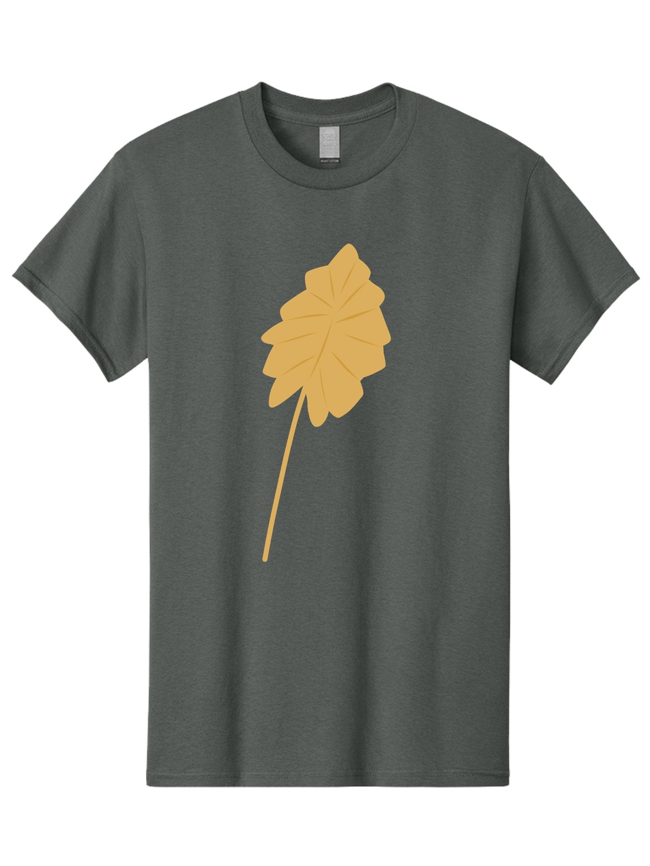 Orange-Leaf Men'S Graphic Tee, 100% Cotton, Comfortable Casual Summer Wear, Machine Washable, Golden Leaf, Simple Design, Autumn Symbol, Nature Icon, Vibrant Yellow, Leaf Illustration, Digital Art Aae036 15
