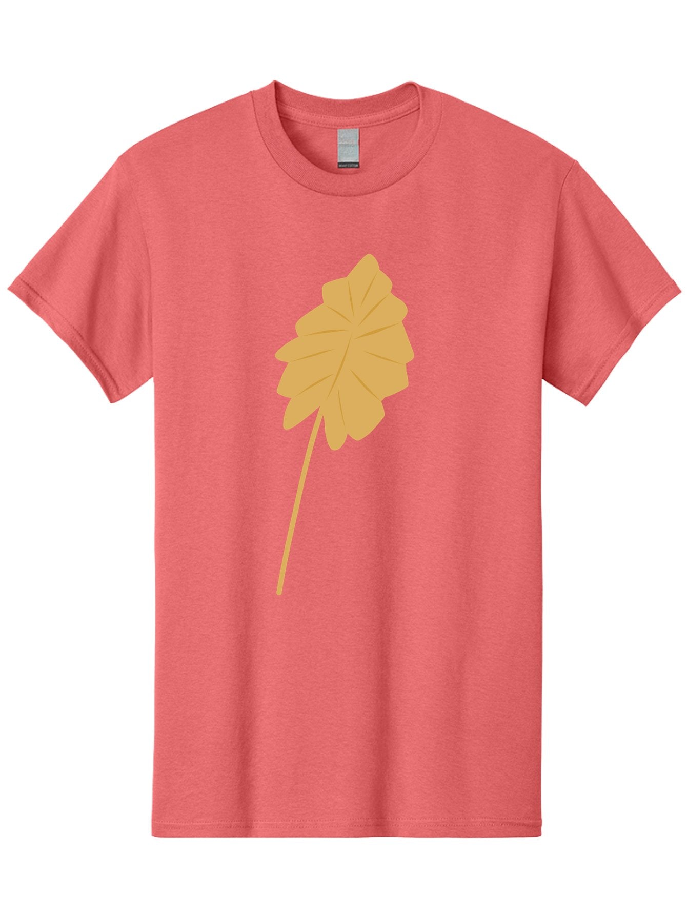 Orange-Leaf Men'S Graphic Tee, 100% Cotton, Comfortable Casual Summer Wear, Machine Washable, Golden Leaf, Simple Design, Autumn Symbol, Nature Icon, Vibrant Yellow, Leaf Illustration, Digital Art Aae036 7