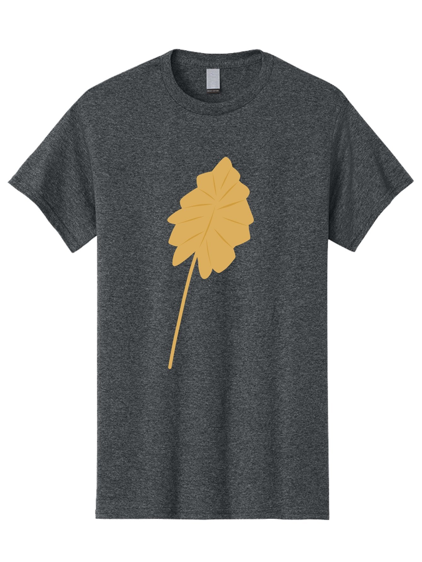 Orange-Leaf Men'S Graphic Tee, 100% Cotton, Comfortable Casual Summer Wear, Machine Washable, Golden Leaf, Simple Design, Autumn Symbol, Nature Icon, Vibrant Yellow, Leaf Illustration, Digital Art Aae036 12