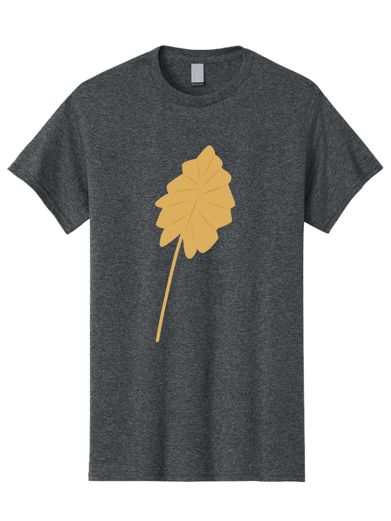 Orange-Leaf Men'S Graphic Tee, 100% Cotton, Comfortable Casual Summer Wear, Machine Washable, Golden Leaf, Simple Design, Autumn Symbol, Nature Icon, Vibrant Yellow, Leaf Illustration, Digital Art Aae036 5