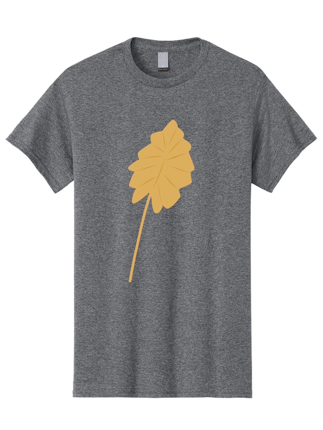 Orange-Leaf Men'S Graphic Tee, 100% Cotton, Comfortable Casual Summer Wear, Machine Washable, Golden Leaf, Simple Design, Autumn Symbol, Nature Icon, Vibrant Yellow, Leaf Illustration, Digital Art Aae036 6