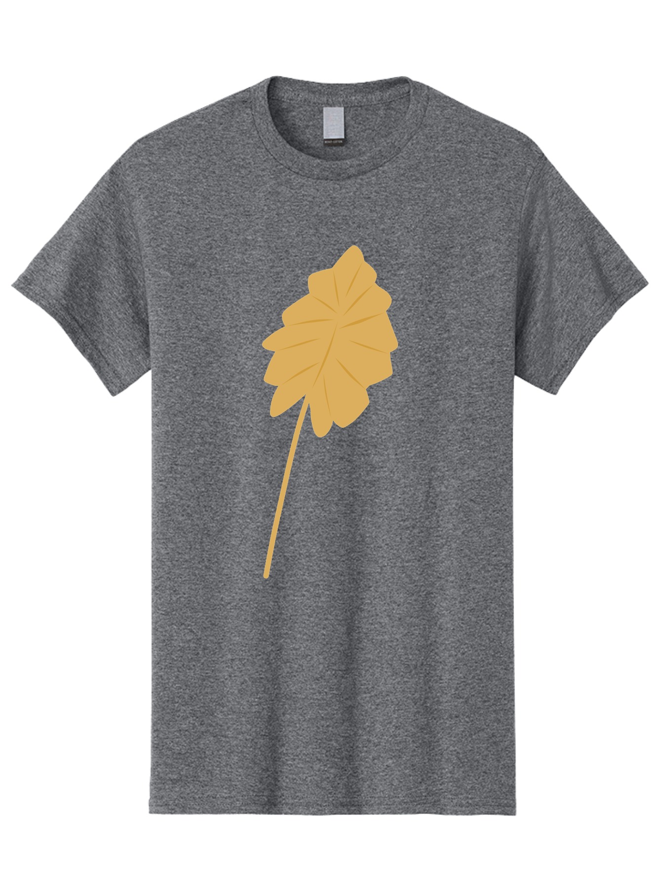 Orange-Leaf Men'S Graphic Tee, 100% Cotton, Comfortable Casual Summer Wear, Machine Washable, Golden Leaf, Simple Design, Autumn Symbol, Nature Icon, Vibrant Yellow, Leaf Illustration, Digital Art Aae036 13