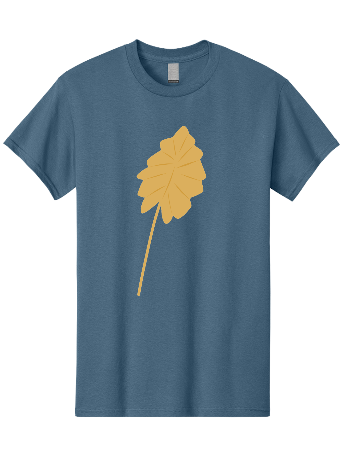 Orange-Leaf Men'S Graphic Tee, 100% Cotton, Comfortable Casual Summer Wear, Machine Washable, Golden Leaf, Simple Design, Autumn Symbol, Nature Icon, Vibrant Yellow, Leaf Illustration, Digital Art Aae036 15