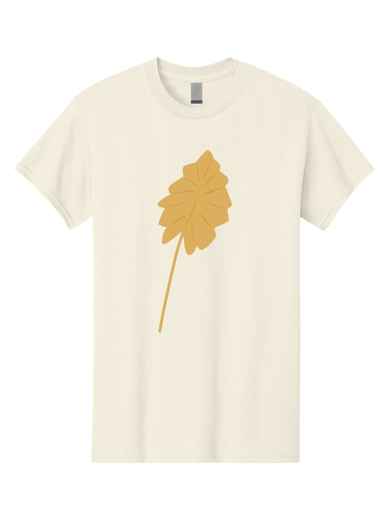 Orange-Leaf Men'S Graphic Tee, 100% Cotton, Comfortable Casual Summer Wear, Machine Washable, Golden Leaf, Simple Design, Autumn Symbol, Nature Icon, Vibrant Yellow, Leaf Illustration, Digital Art Aae036 4