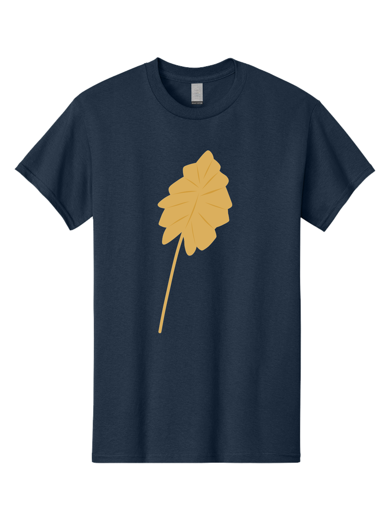 Orange-Leaf Men'S Graphic Tee, 100% Cotton, Comfortable Casual Summer Wear, Machine Washable, Golden Leaf, Simple Design, Autumn Symbol, Nature Icon, Vibrant Yellow, Leaf Illustration, Digital Art Aae036 21