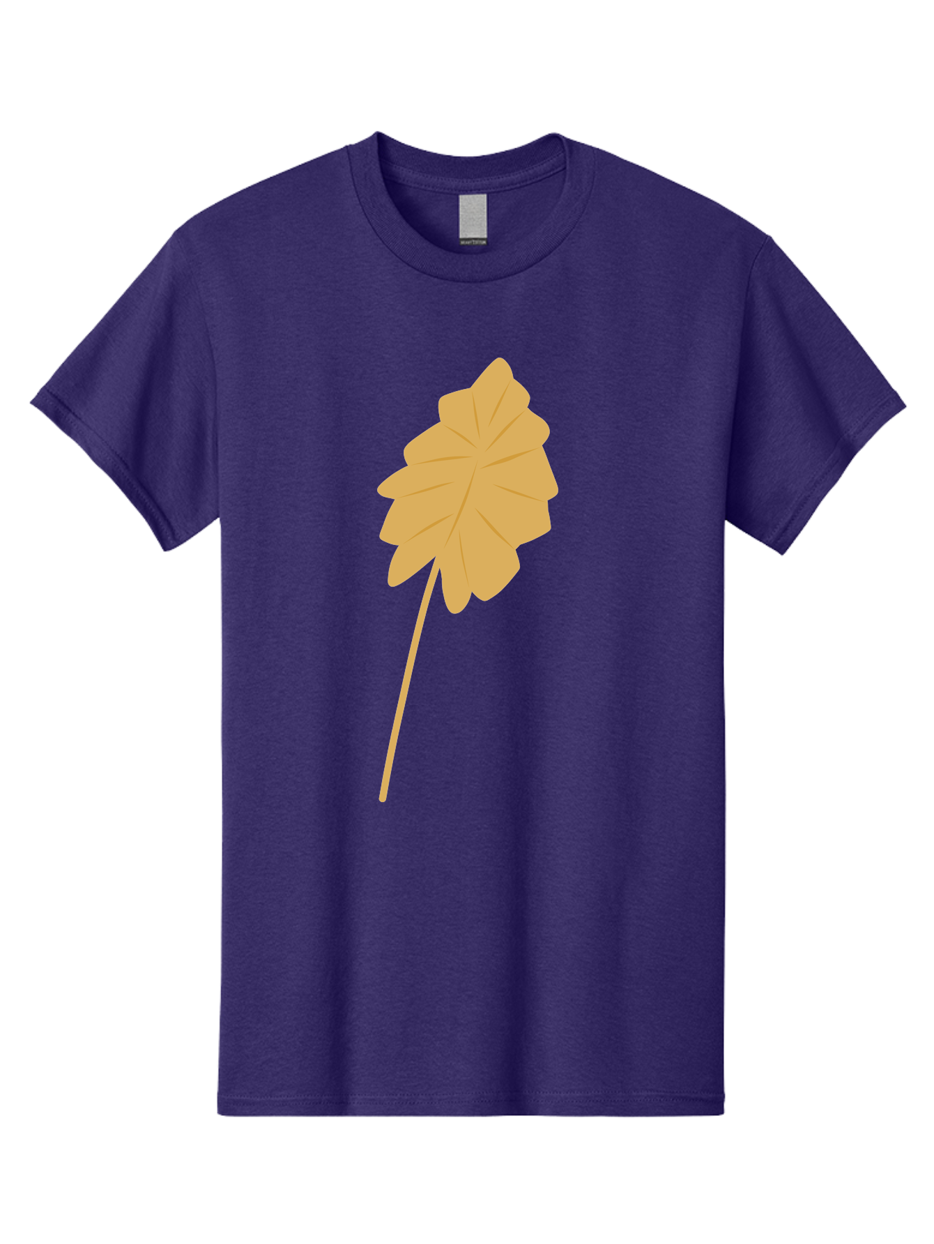 Orange-Leaf Men'S Graphic Tee, 100% Cotton, Comfortable Casual Summer Wear, Machine Washable, Golden Leaf, Simple Design, Autumn Symbol, Nature Icon, Vibrant Yellow, Leaf Illustration, Digital Art Aae036 3