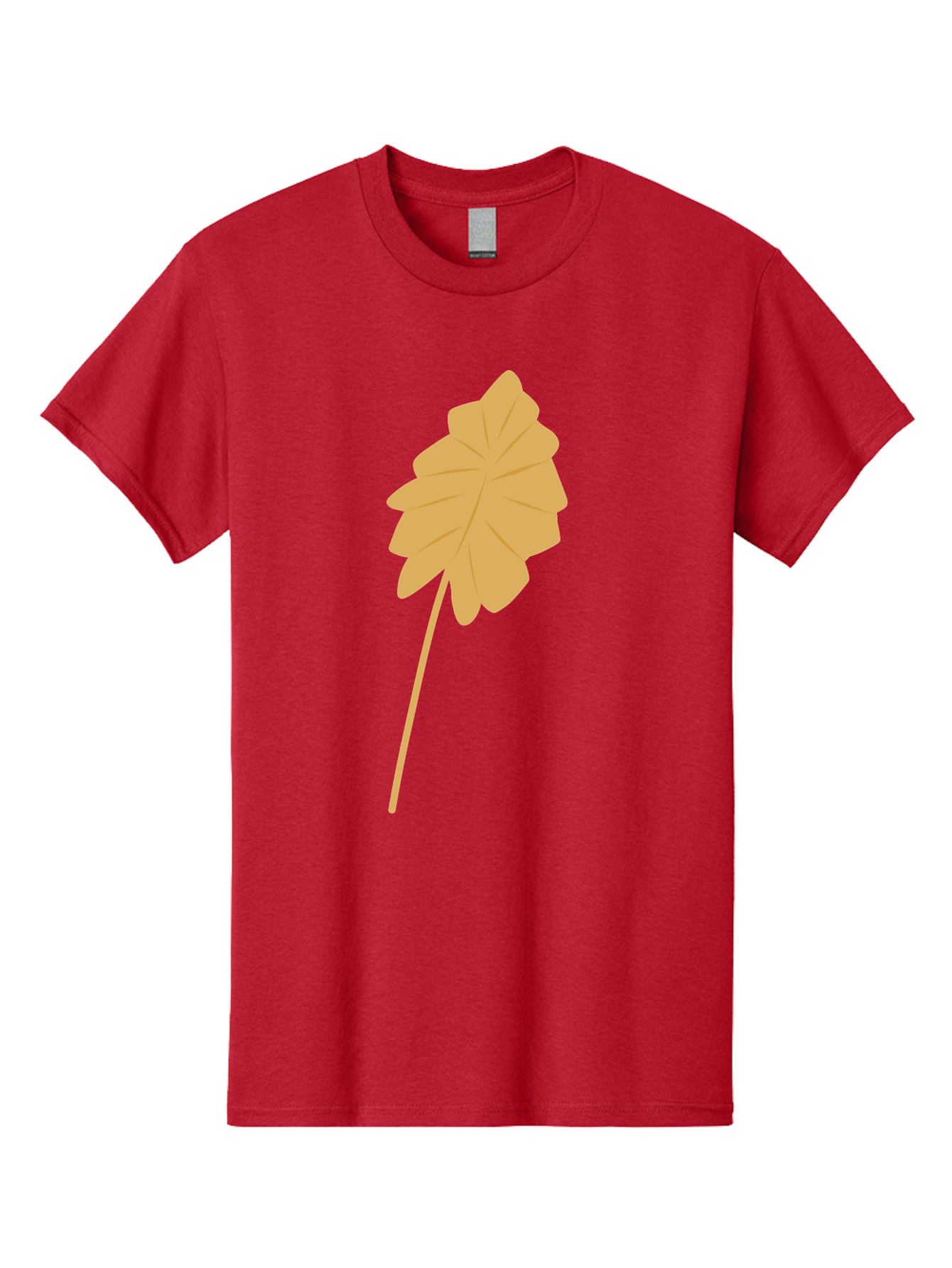 Orange-Leaf Men'S Graphic Tee, 100% Cotton, Comfortable Casual Summer Wear, Machine Washable, Golden Leaf, Simple Design, Autumn Symbol, Nature Icon, Vibrant Yellow, Leaf Illustration, Digital Art Aae036 19