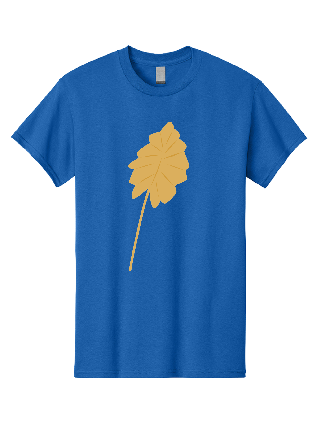 Orange-Leaf Men'S Graphic Tee, 100% Cotton, Comfortable Casual Summer Wear, Machine Washable, Golden Leaf, Simple Design, Autumn Symbol, Nature Icon, Vibrant Yellow, Leaf Illustration, Digital Art Aae036 27