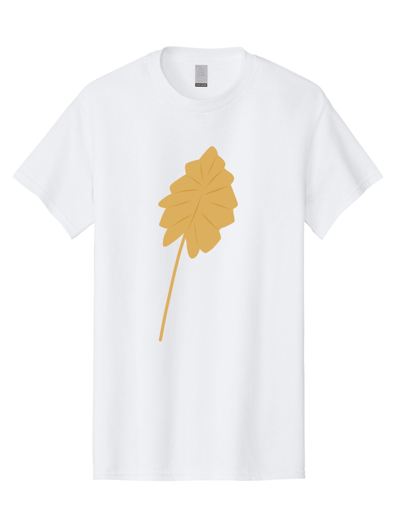 Orange-Leaf Men'S Graphic Tee, 100% Cotton, Comfortable Casual Summer Wear, Machine Washable, Golden Leaf, Simple Design, Autumn Symbol, Nature Icon, Vibrant Yellow, Leaf Illustration, Digital Art Aae036 3