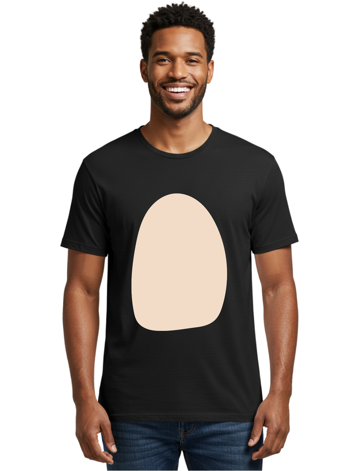 Oval-Shape-1 Men'S Graphic Tee, 100% Cotton, Comfortable Casual Summer Wear, Machine Washable, Oval Shape, Soft Peach Color, Minimalist Design, Simple Graphic, Abstract Shape, Modern Art Aae037 24