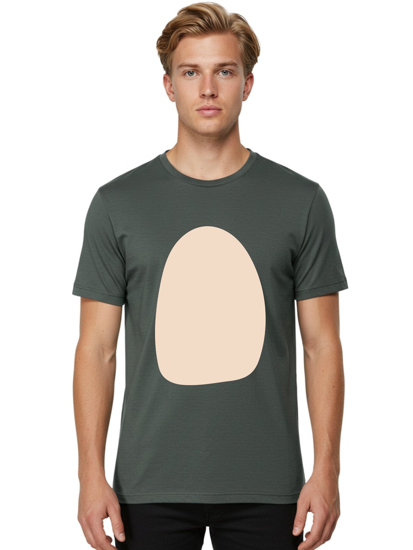 Oval-Shape-1 Men'S Graphic Tee, 100% Cotton, Comfortable Casual Summer Wear, Machine Washable, Oval Shape, Soft Peach Color, Minimalist Design, Simple Graphic, Abstract Shape, Modern Art Aae037 27