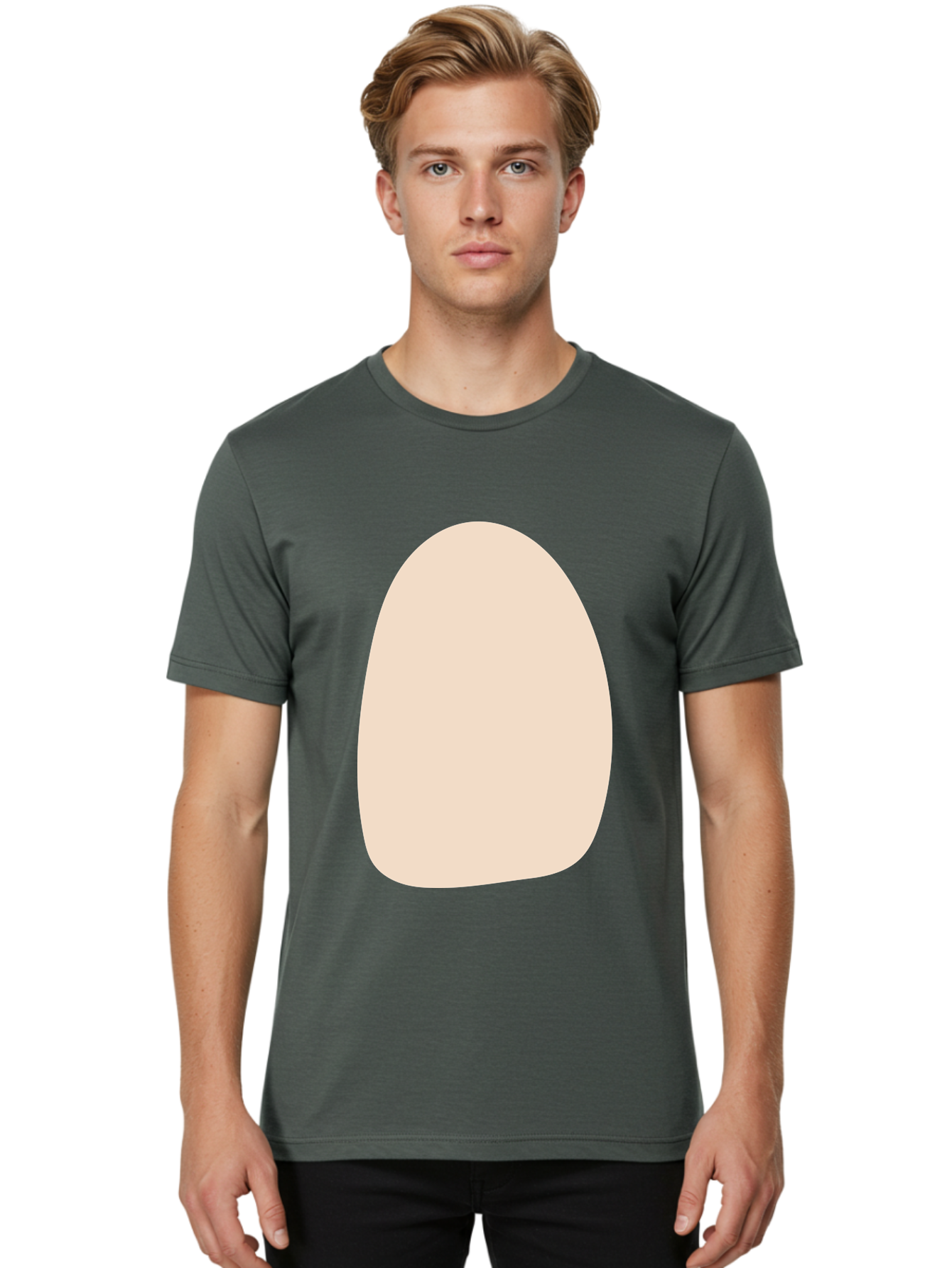Oval-Shape-1 Men'S Graphic Tee, 100% Cotton, Comfortable Casual Summer Wear, Machine Washable, Oval Shape, Soft Peach Color, Minimalist Design, Simple Graphic, Abstract Shape, Modern Art Aae037 8