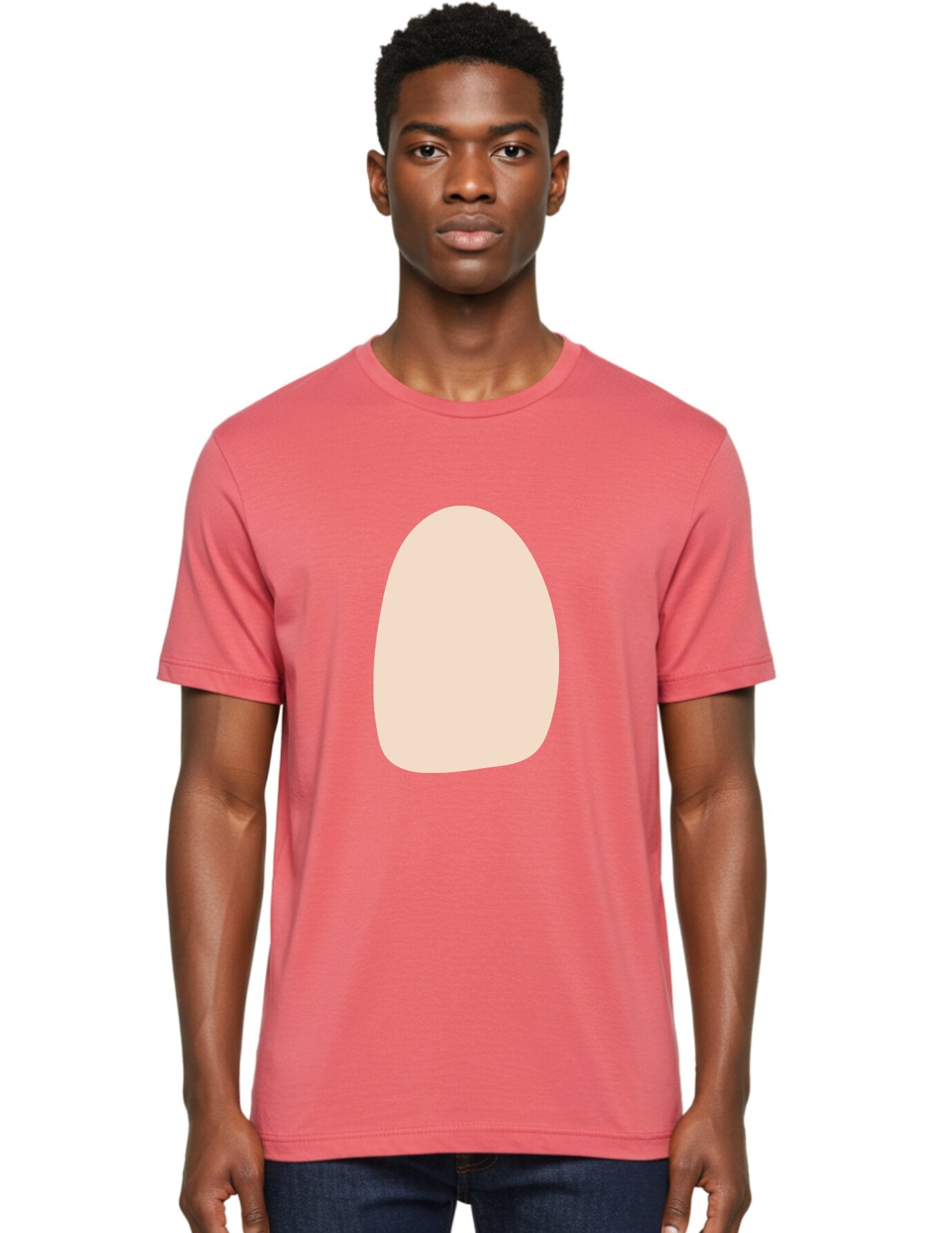 Oval-Shape-1 Men'S Graphic Tee, 100% Cotton, Comfortable Casual Summer Wear, Machine Washable, Oval Shape, Soft Peach Color, Minimalist Design, Simple Graphic, Abstract Shape, Modern Art Aae037 28
