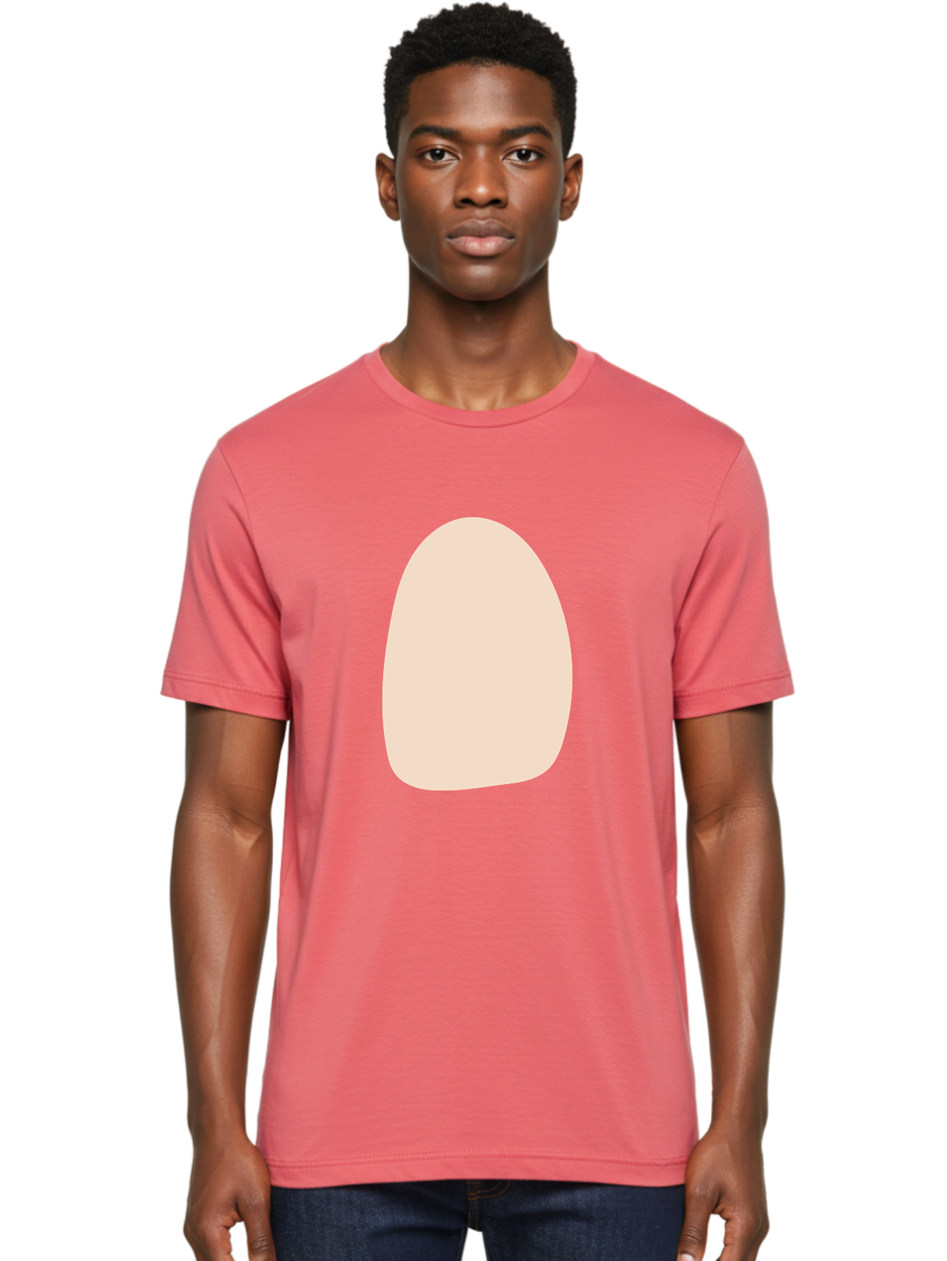 Oval-Shape-1 Men'S Graphic Tee, 100% Cotton, Comfortable Casual Summer Wear, Machine Washable, Oval Shape, Soft Peach Color, Minimalist Design, Simple Graphic, Abstract Shape, Modern Art Aae037 6