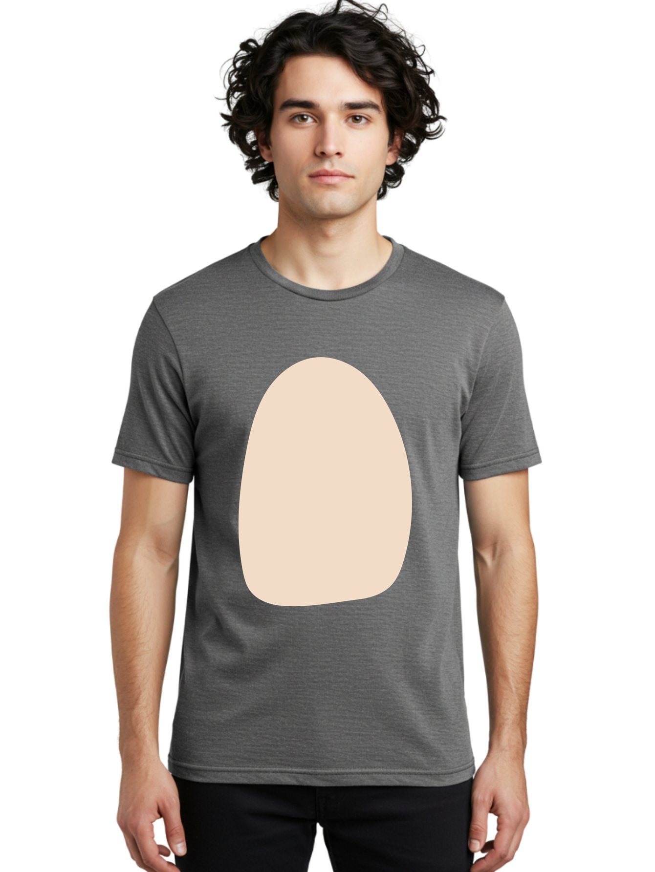 Oval-Shape-1 Men'S Graphic Tee, 100% Cotton, Comfortable Casual Summer Wear, Machine Washable, Oval Shape, Soft Peach Color, Minimalist Design, Simple Graphic, Abstract Shape, Modern Art Aae037 30