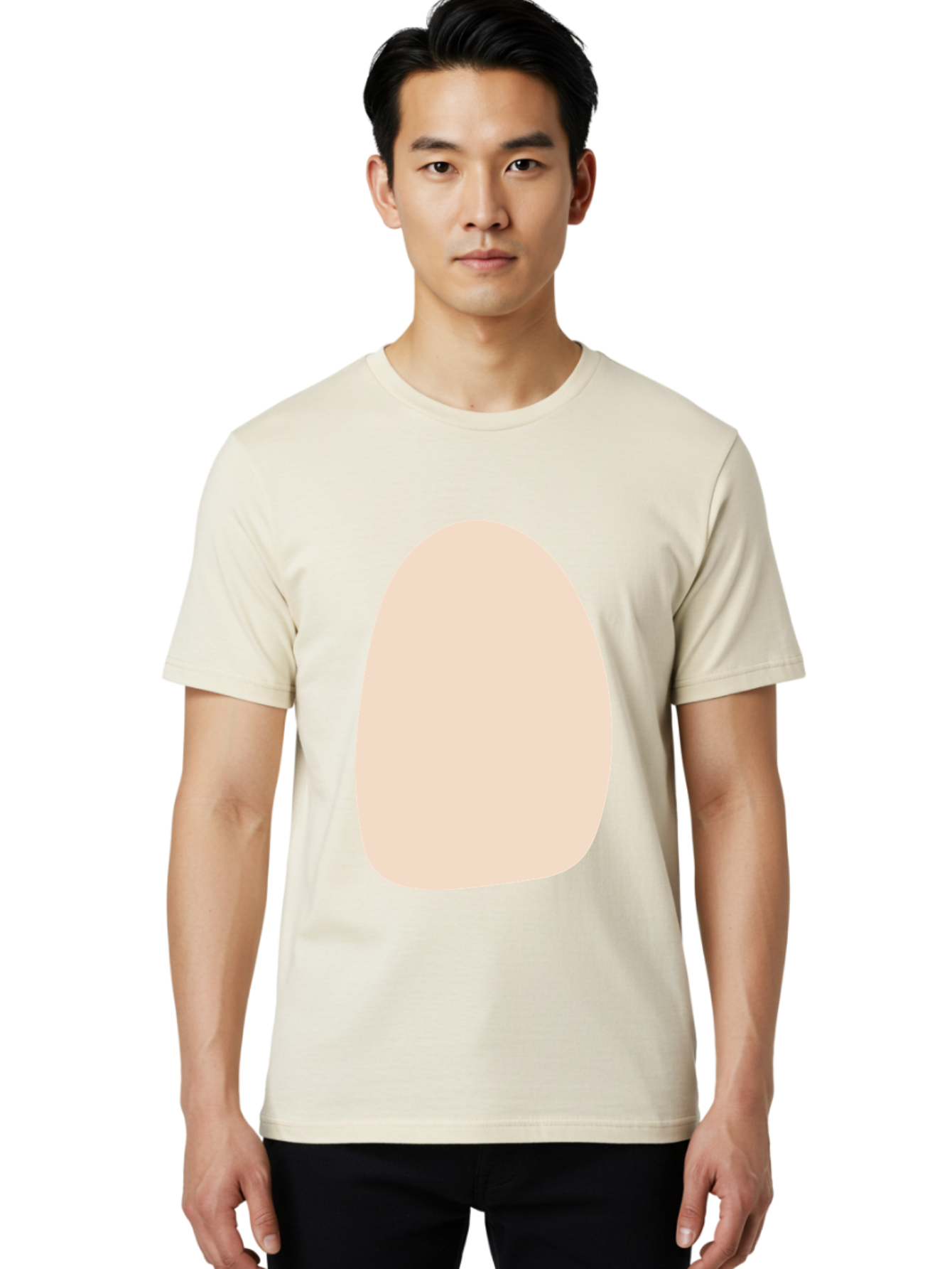 Oval-Shape-1 Men'S Graphic Tee, 100% Cotton, Comfortable Casual Summer Wear, Machine Washable, Oval Shape, Soft Peach Color, Minimalist Design, Simple Graphic, Abstract Shape, Modern Art Aae037 22