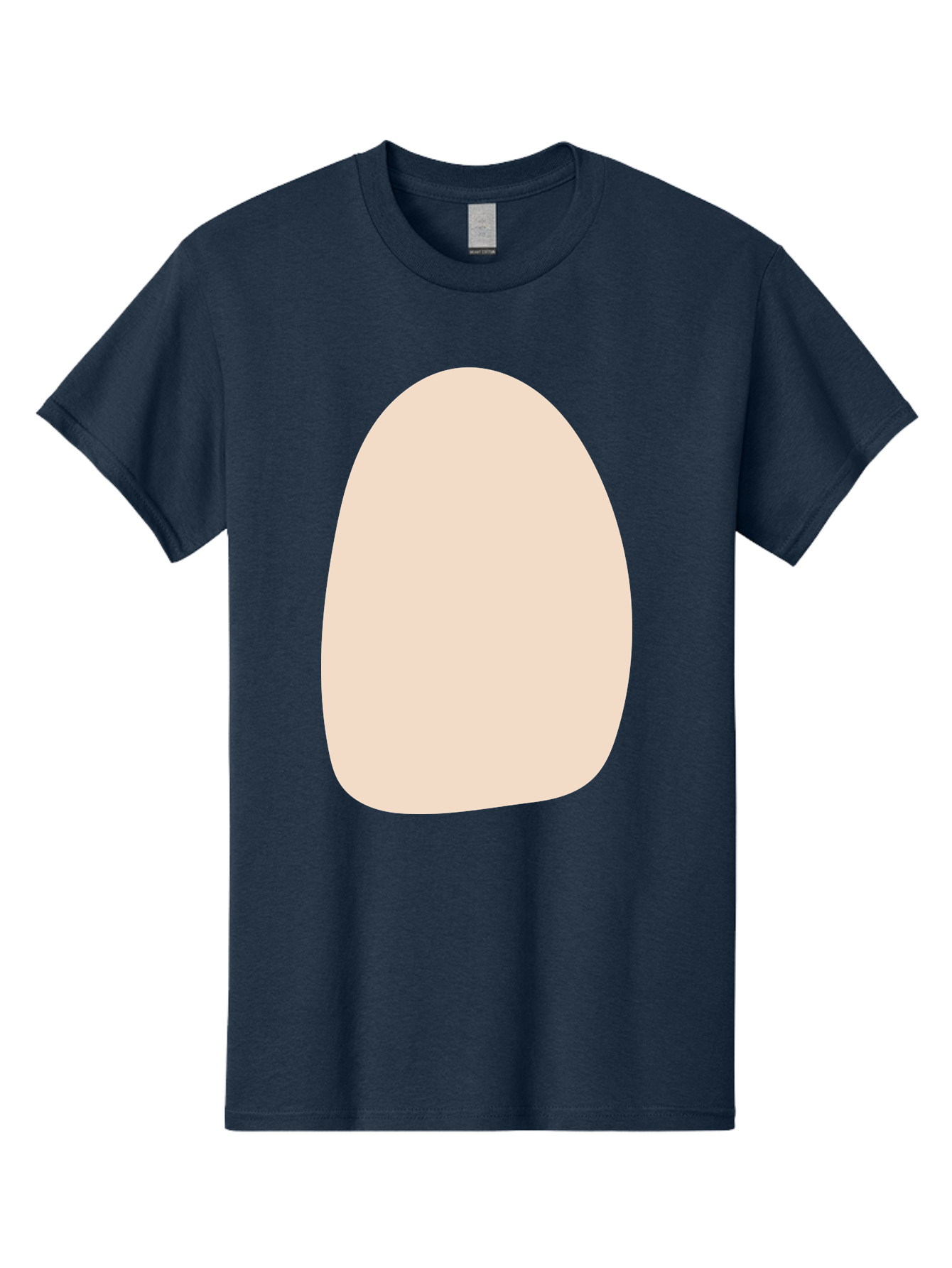 Oval-Shape-1 Men'S Graphic Tee, 100% Cotton, Comfortable Casual Summer Wear, Machine Washable, Oval Shape, Soft Peach Color, Minimalist Design, Simple Graphic, Abstract Shape, Modern Art Aae037 3