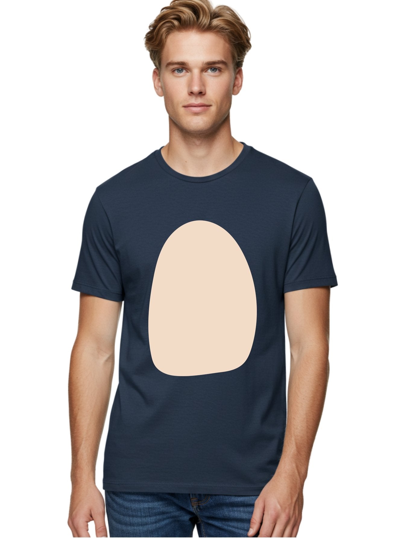 Oval-Shape-1 Men'S Graphic Tee, 100% Cotton, Comfortable Casual Summer Wear, Machine Washable, Oval Shape, Soft Peach Color, Minimalist Design, Simple Graphic, Abstract Shape, Modern Art Aae037 29