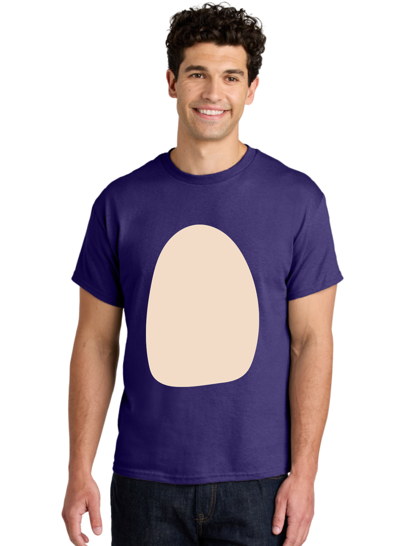 Oval-Shape-1 Men'S Graphic Tee, 100% Cotton, Comfortable Casual Summer Wear, Machine Washable, Oval Shape, Soft Peach Color, Minimalist Design, Simple Graphic, Abstract Shape, Modern Art Aae037 16