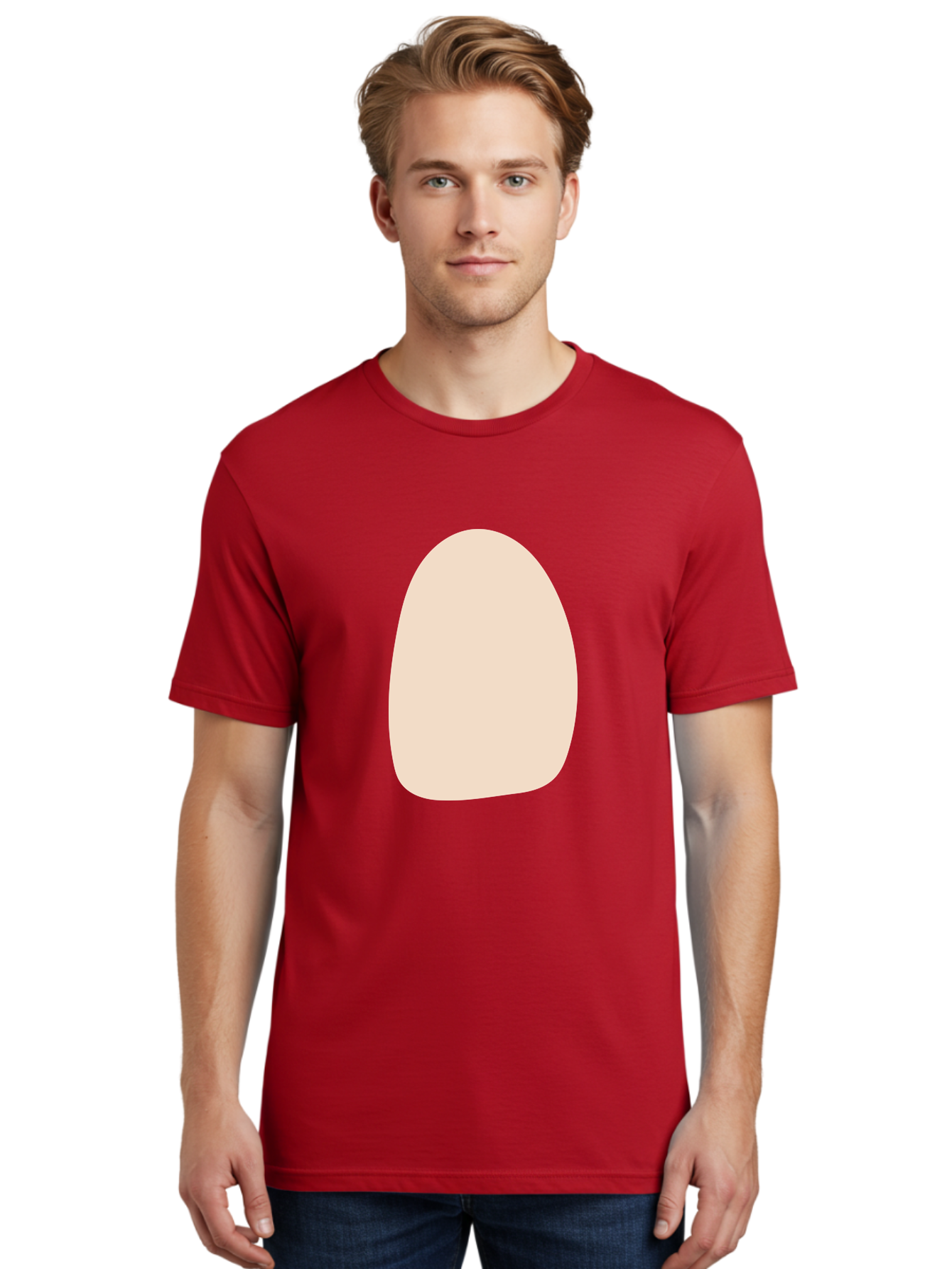 Oval-Shape-1 Men'S Graphic Tee, 100% Cotton, Comfortable Casual Summer Wear, Machine Washable, Oval Shape, Soft Peach Color, Minimalist Design, Simple Graphic, Abstract Shape, Modern Art Aae037 10