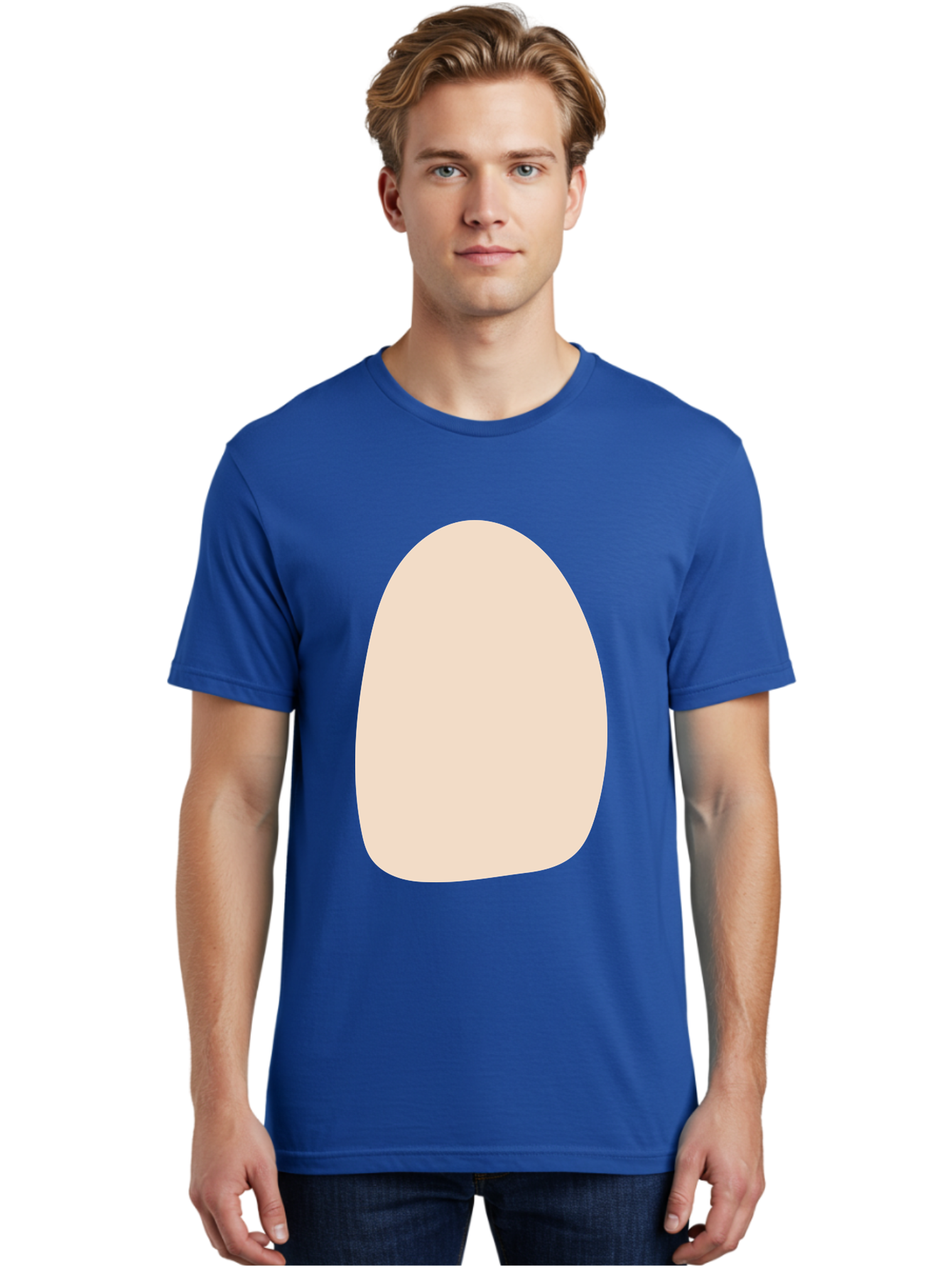 Oval-Shape-1 Men'S Graphic Tee, 100% Cotton, Comfortable Casual Summer Wear, Machine Washable, Oval Shape, Soft Peach Color, Minimalist Design, Simple Graphic, Abstract Shape, Modern Art Aae037 26