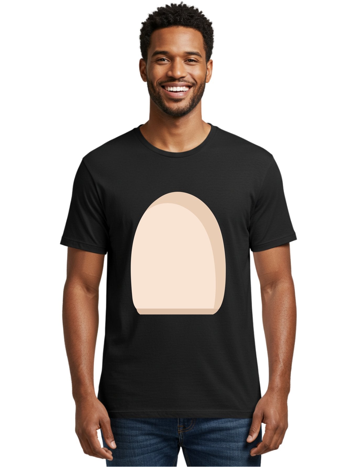 Oval-Shape-2 Men'S Graphic Tee, 100% Cotton, Comfortable Casual Summer Wear, Machine Washable, Oval Shape, Egg Shape, Simple Design, Minimalist Art, Beige Color, Soft Graphics, Abstract Form, Digital Illustration Aae038 18