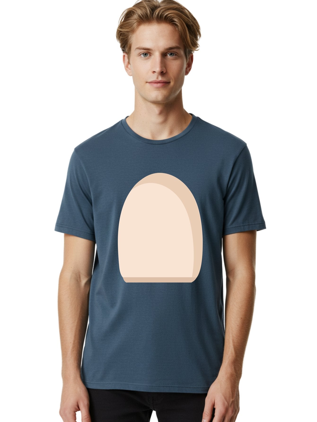 Oval-Shape-2 Men'S Graphic Tee, 100% Cotton, Comfortable Casual Summer Wear, Machine Washable, Oval Shape, Egg Shape, Simple Design, Minimalist Art, Beige Color, Soft Graphics, Abstract Form, Digital Illustration Aae038 16