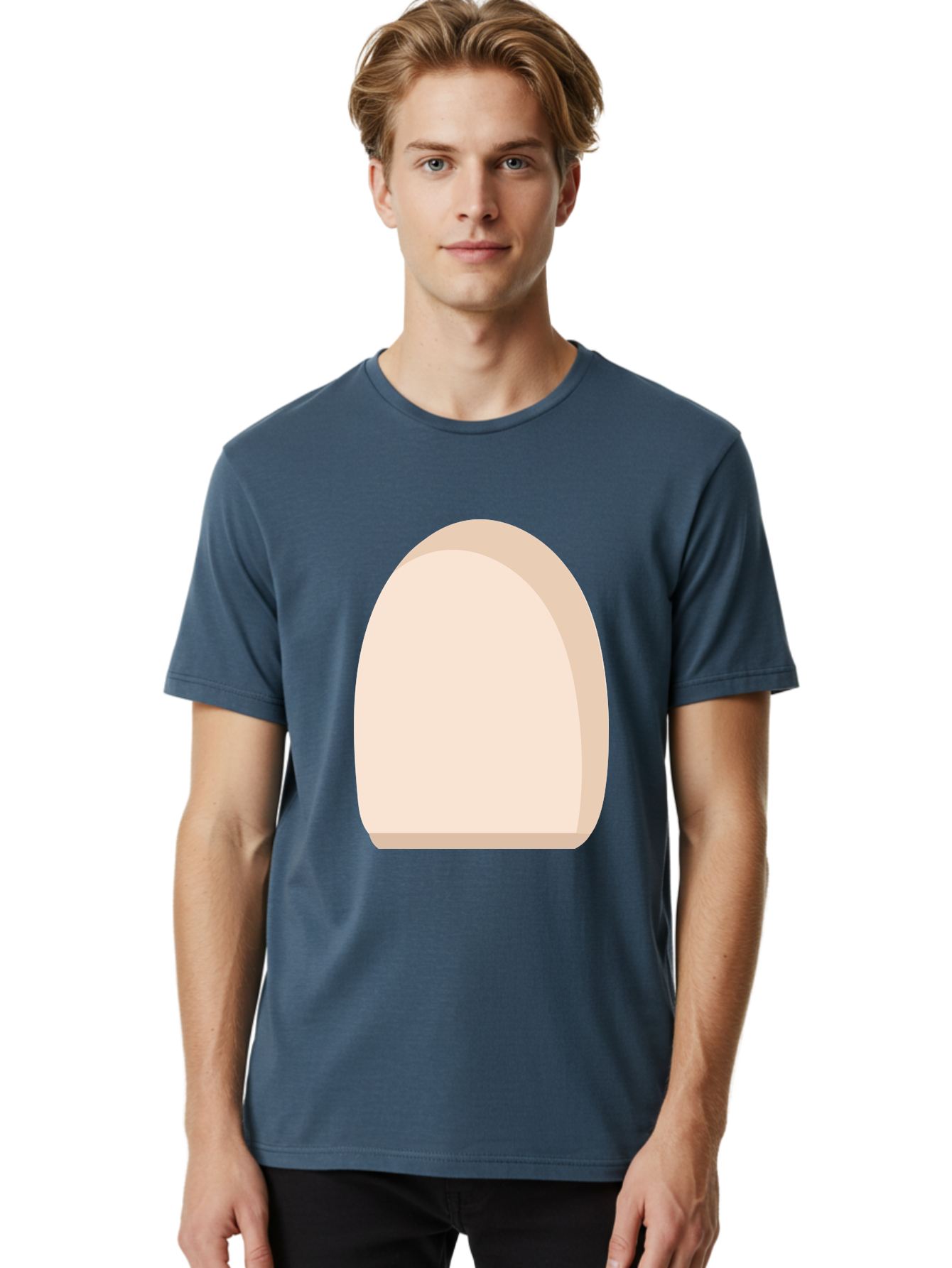 Oval-Shape-2 Men'S Graphic Tee, 100% Cotton, Comfortable Casual Summer Wear, Machine Washable, Oval Shape, Egg Shape, Simple Design, Minimalist Art, Beige Color, Soft Graphics, Abstract Form, Digital Illustration Aae038 26