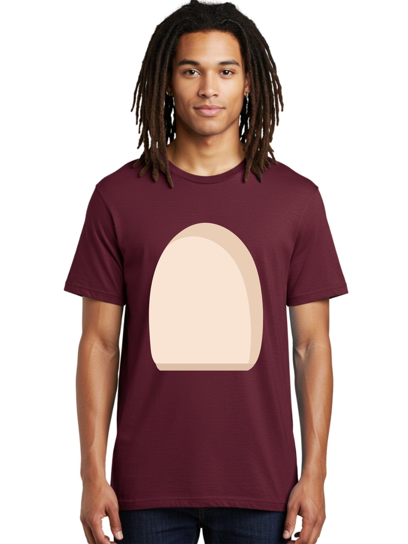 Oval-Shape-2 Men'S Graphic Tee, 100% Cotton, Comfortable Casual Summer Wear, Machine Washable, Oval Shape, Egg Shape, Simple Design, Minimalist Art, Beige Color, Soft Graphics, Abstract Form, Digital Illustration Aae038 19
