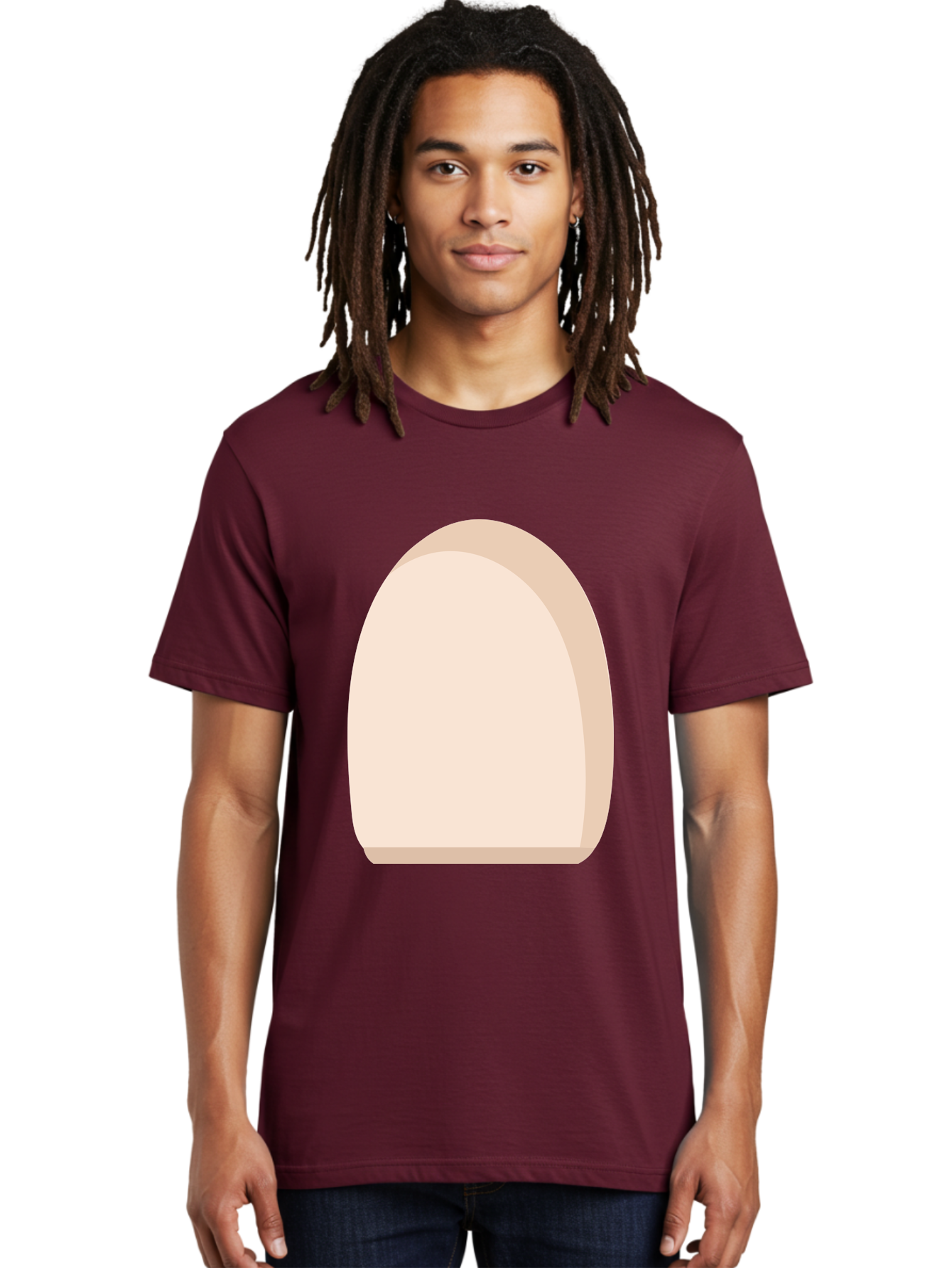 Oval-Shape-2 Men'S Graphic Tee, 100% Cotton, Comfortable Casual Summer Wear, Machine Washable, Oval Shape, Egg Shape, Simple Design, Minimalist Art, Beige Color, Soft Graphics, Abstract Form, Digital Illustration Aae038 22