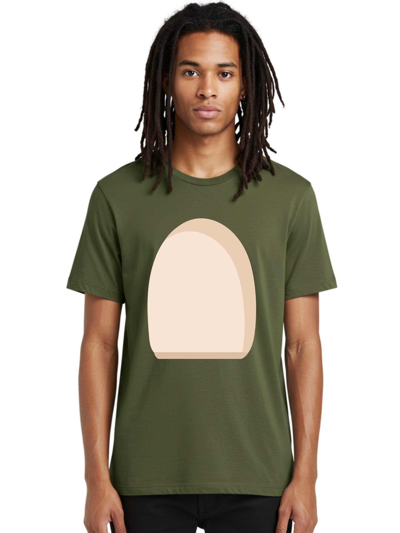 Oval-Shape-2 Men'S Graphic Tee, 100% Cotton, Comfortable Casual Summer Wear, Machine Washable, Oval Shape, Egg Shape, Simple Design, Minimalist Art, Beige Color, Soft Graphics, Abstract Form, Digital Illustration Aae038 25