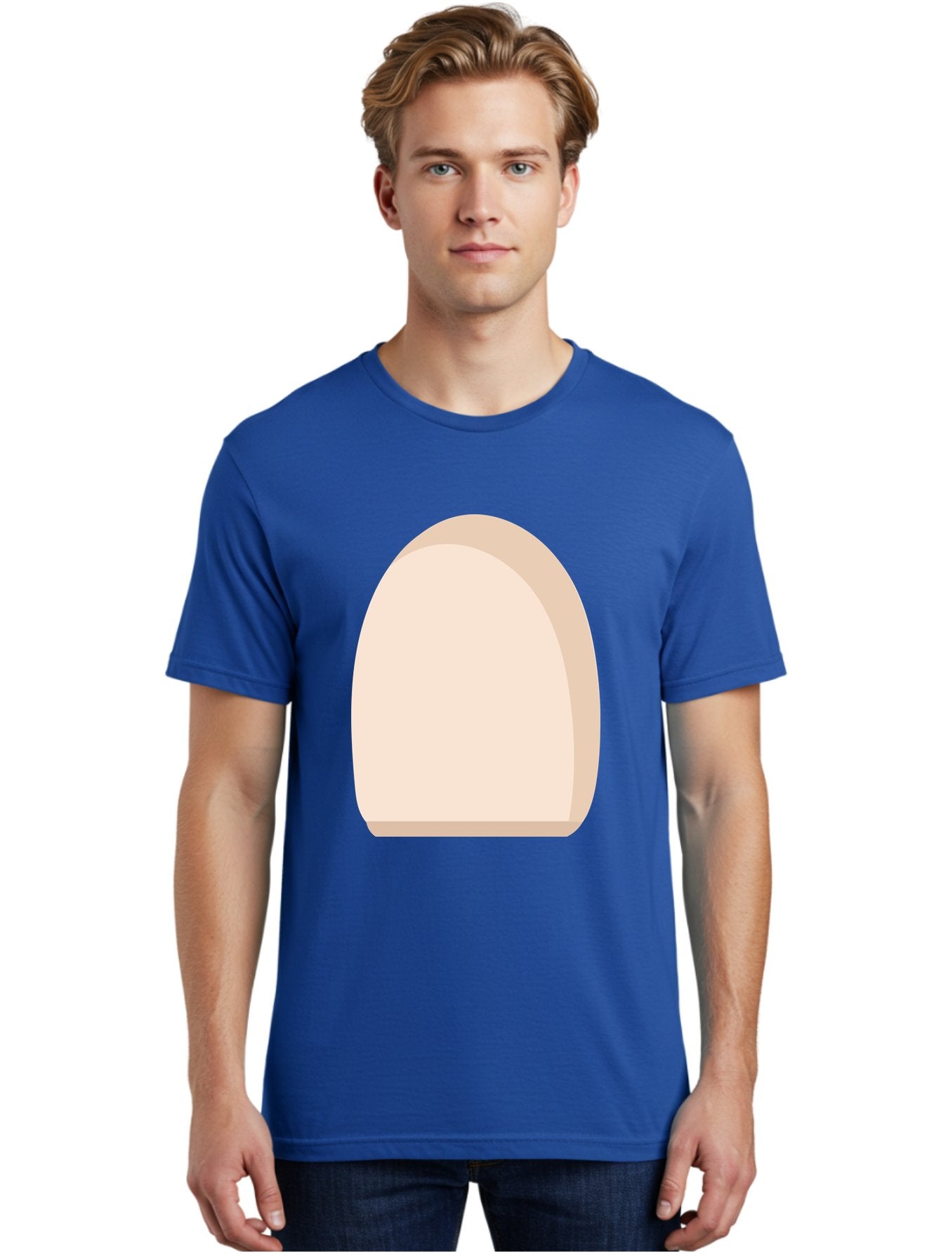 Oval-Shape-2 Men'S Graphic Tee, 100% Cotton, Comfortable Casual Summer Wear, Machine Washable, Oval Shape, Egg Shape, Simple Design, Minimalist Art, Beige Color, Soft Graphics, Abstract Form, Digital Illustration Aae038 26