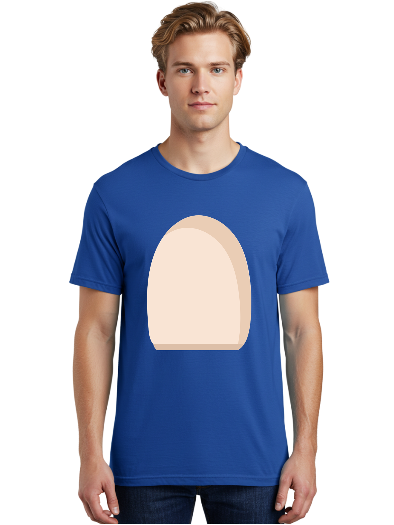Oval-Shape-2 Men'S Graphic Tee, 100% Cotton, Comfortable Casual Summer Wear, Machine Washable, Oval Shape, Egg Shape, Simple Design, Minimalist Art, Beige Color, Soft Graphics, Abstract Form, Digital Illustration Aae038 10