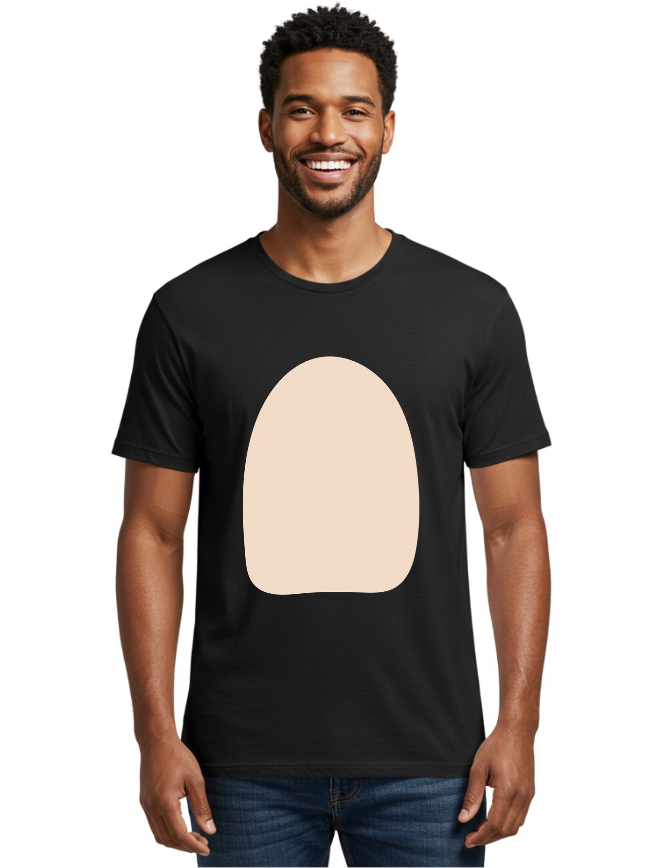 Oval-Shape Men'S Graphic Tee, 100% Cotton, Comfortable Casual Summer Wear, Machine Washable, Beige Shape, Rounded Edges, Minimalist Design, Simple Graphic, Abstract Shape, Soft Color, Clean Lines, Modern Aesthetic Aae039 22