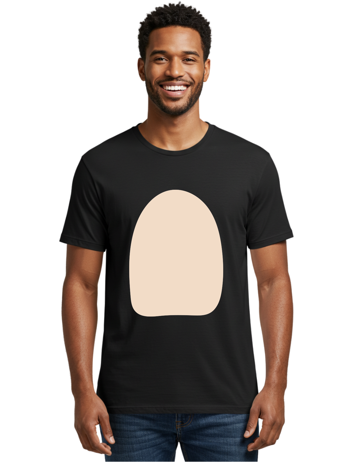 Oval-Shape Men'S Graphic Tee, 100% Cotton, Comfortable Casual Summer Wear, Machine Washable, Beige Shape, Rounded Edges, Minimalist Design, Simple Graphic, Abstract Shape, Soft Color, Clean Lines, Modern Aesthetic Aae039 18