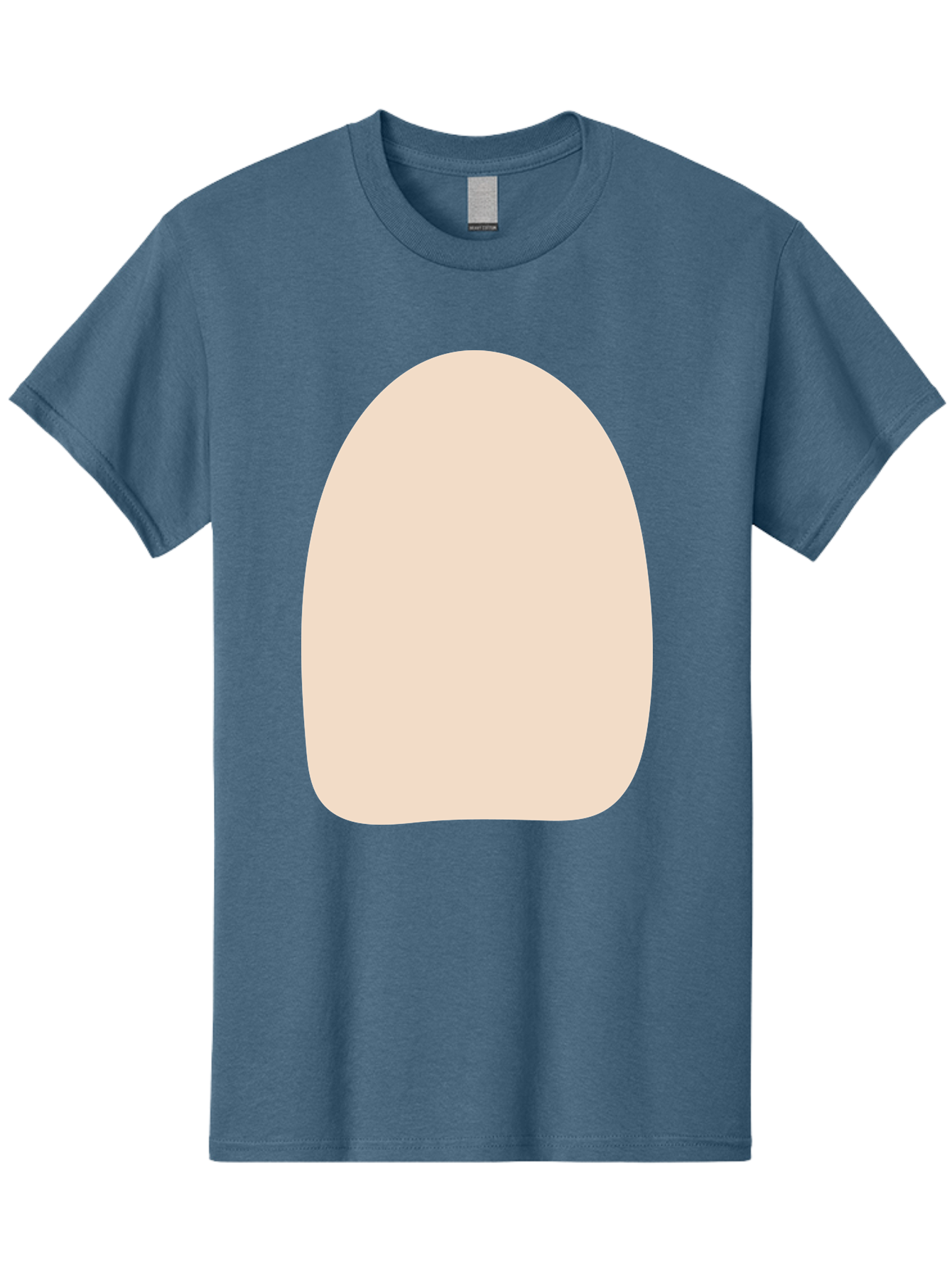 Oval-Shape Men'S Graphic Tee, 100% Cotton, Comfortable Casual Summer Wear, Machine Washable, Beige Shape, Rounded Edges, Minimalist Design, Simple Graphic, Abstract Shape, Soft Color, Clean Lines, Modern Aesthetic Aae039