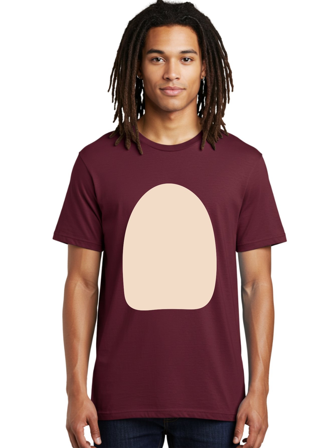 Oval-Shape Men'S Graphic Tee, 100% Cotton, Comfortable Casual Summer Wear, Machine Washable, Beige Shape, Rounded Edges, Minimalist Design, Simple Graphic, Abstract Shape, Soft Color, Clean Lines, Modern Aesthetic Aae039 14